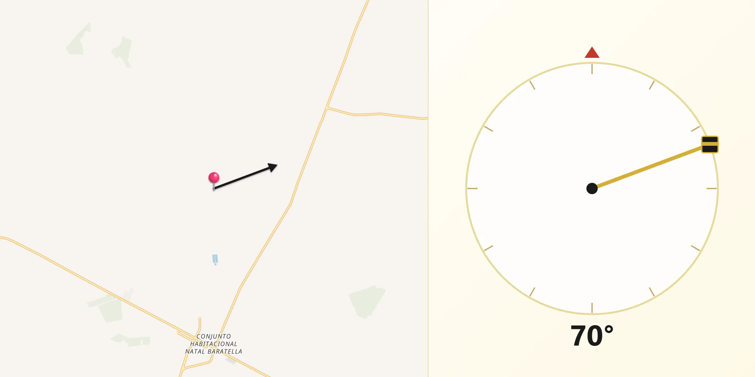 Direção da Qibla a partir de Tabapuã