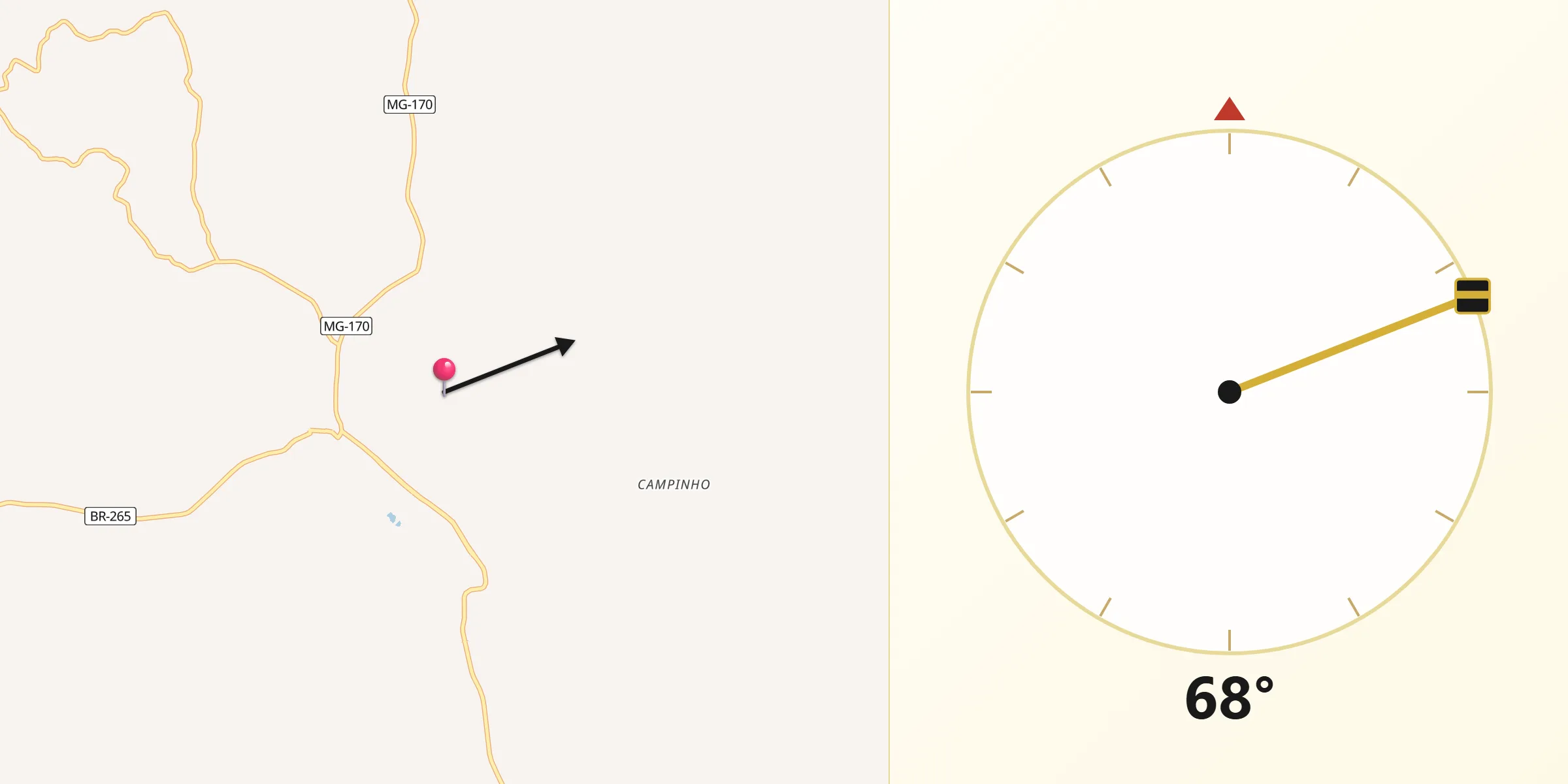 Direção da Qibla a partir de Ilicínea