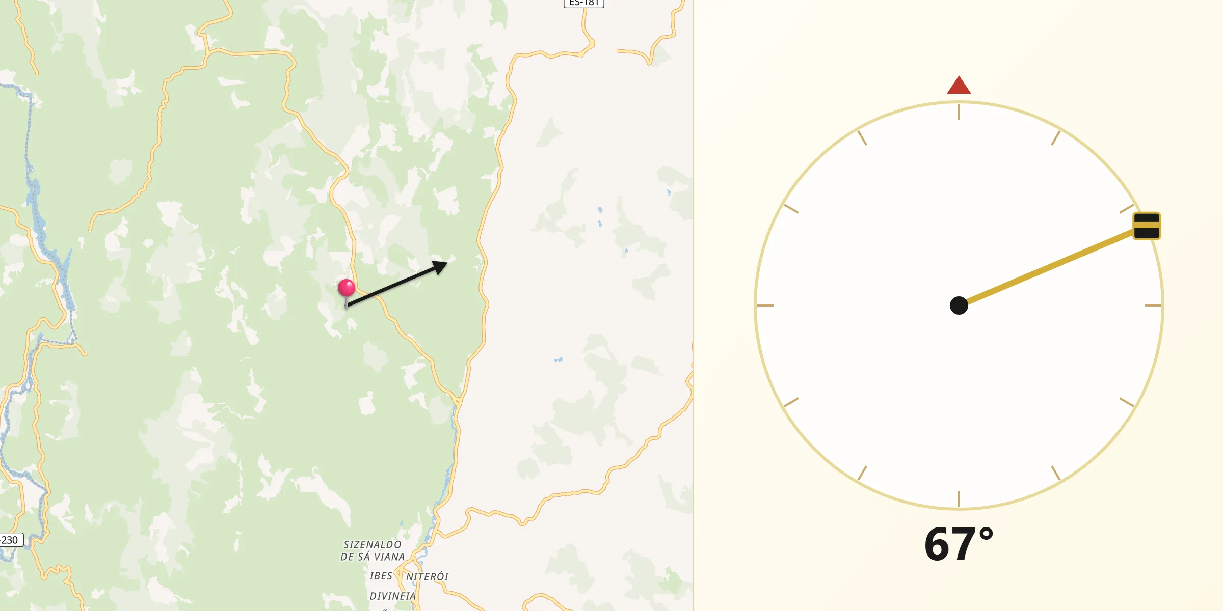 Direção da Qibla a partir de São José do Calçado