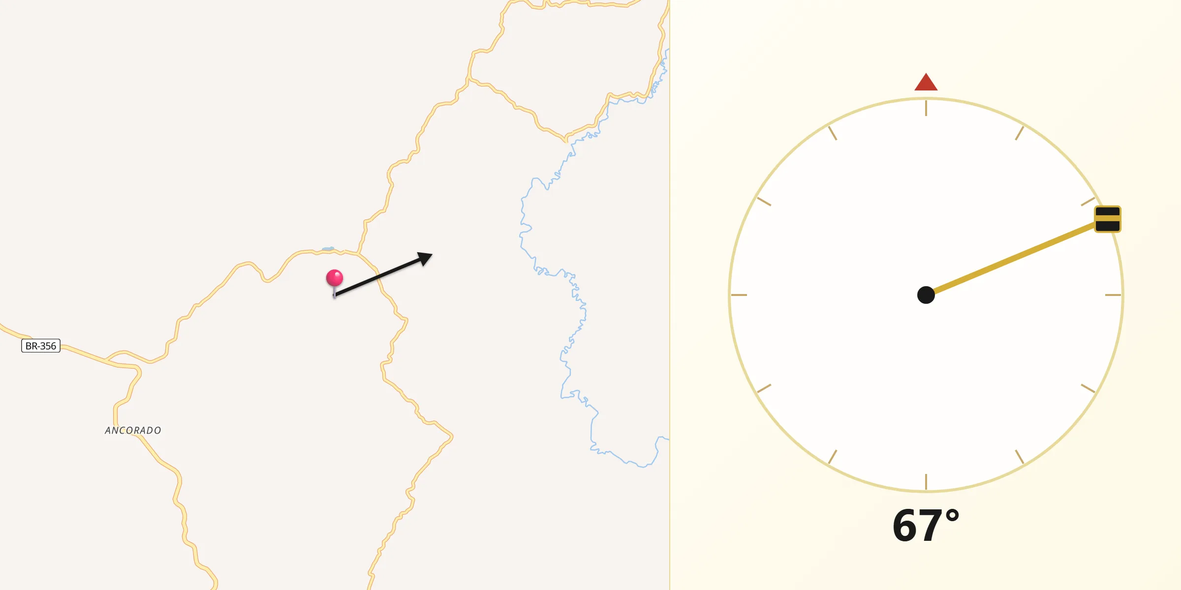 Direção da Qibla a partir de Rosário da Limeira