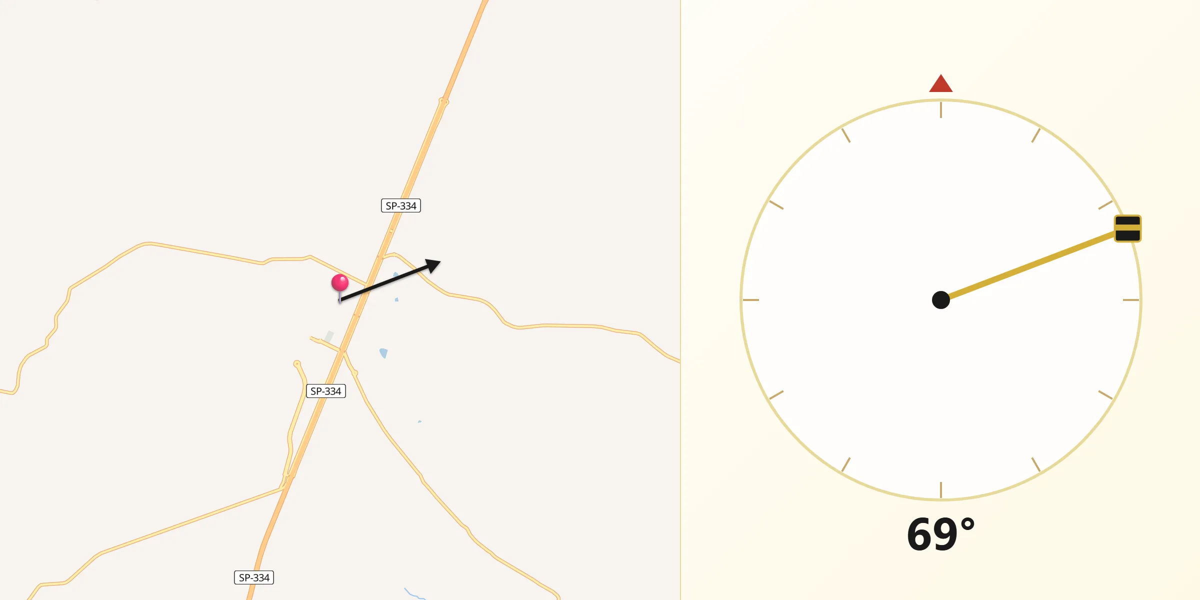 Direção da Qibla a partir de Brodósqui