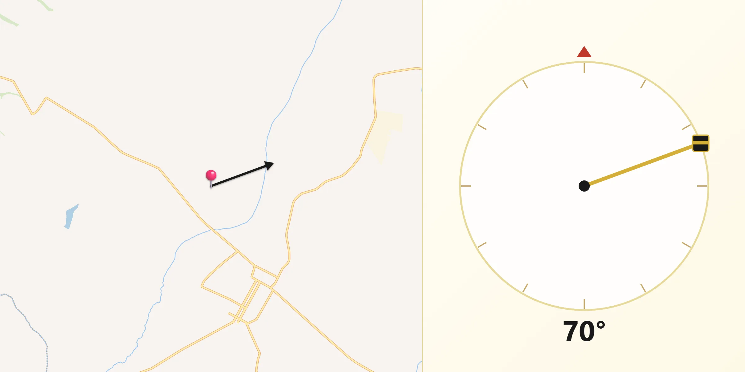 Direção da Qibla a partir de Planalto