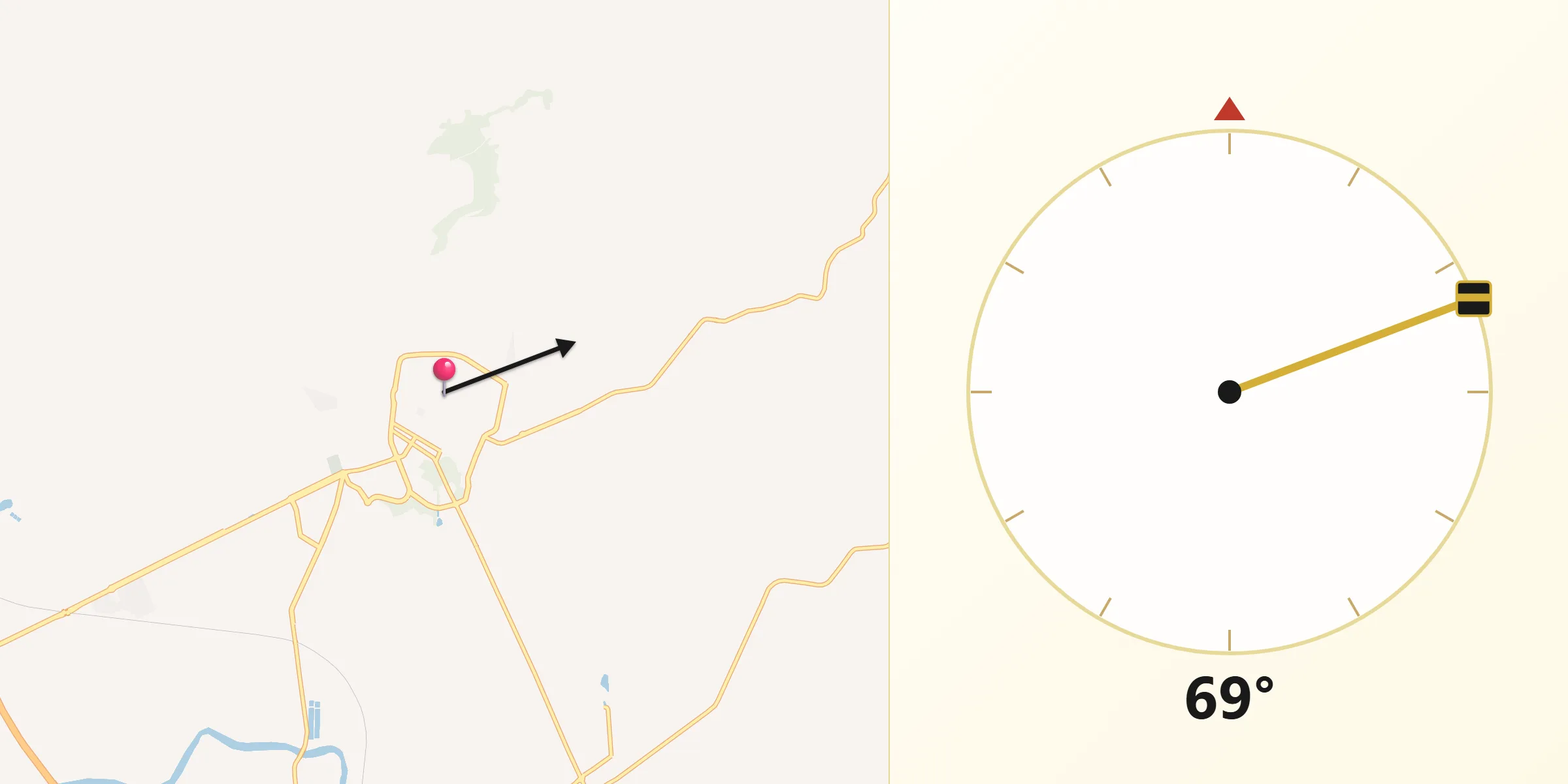 Direção da Qibla a partir de Jardinópolis