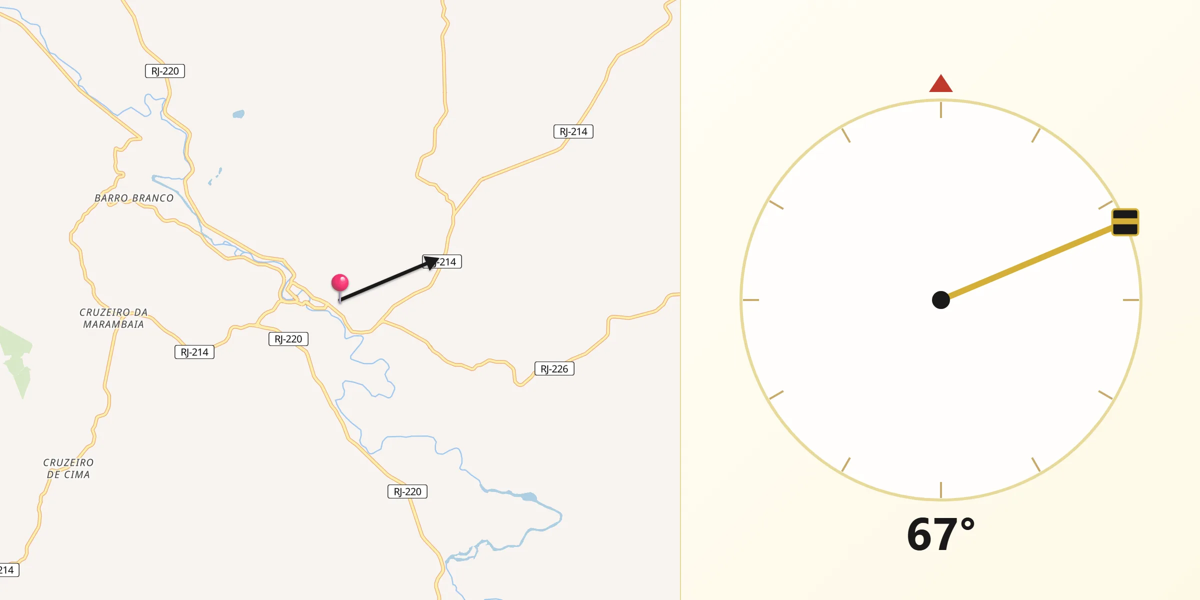 Direção da Qibla a partir de Natividade