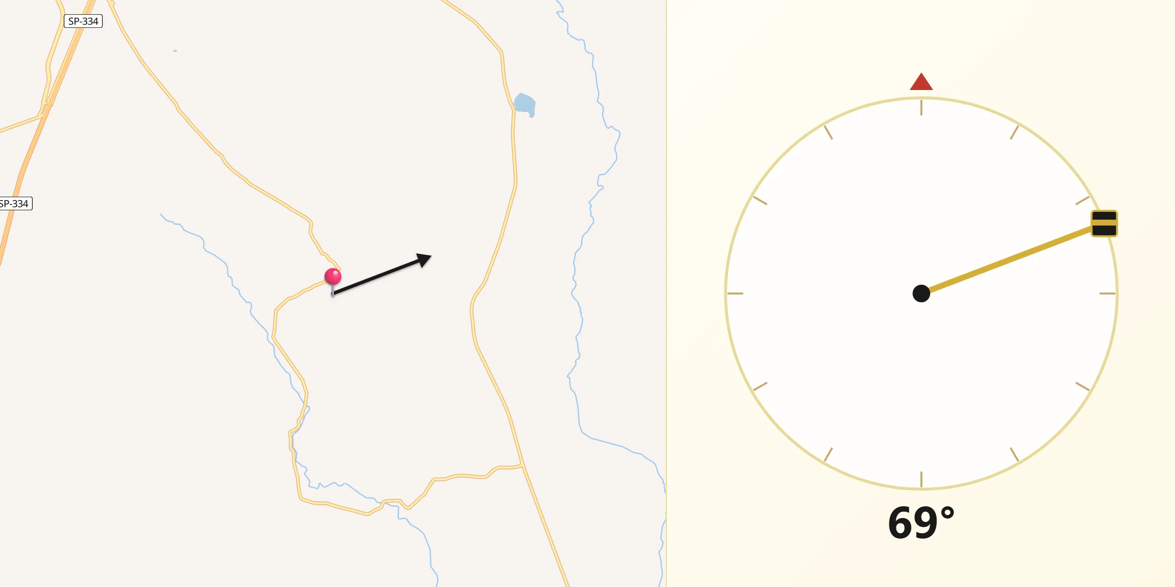 Direção da Qibla a partir de Brodowski