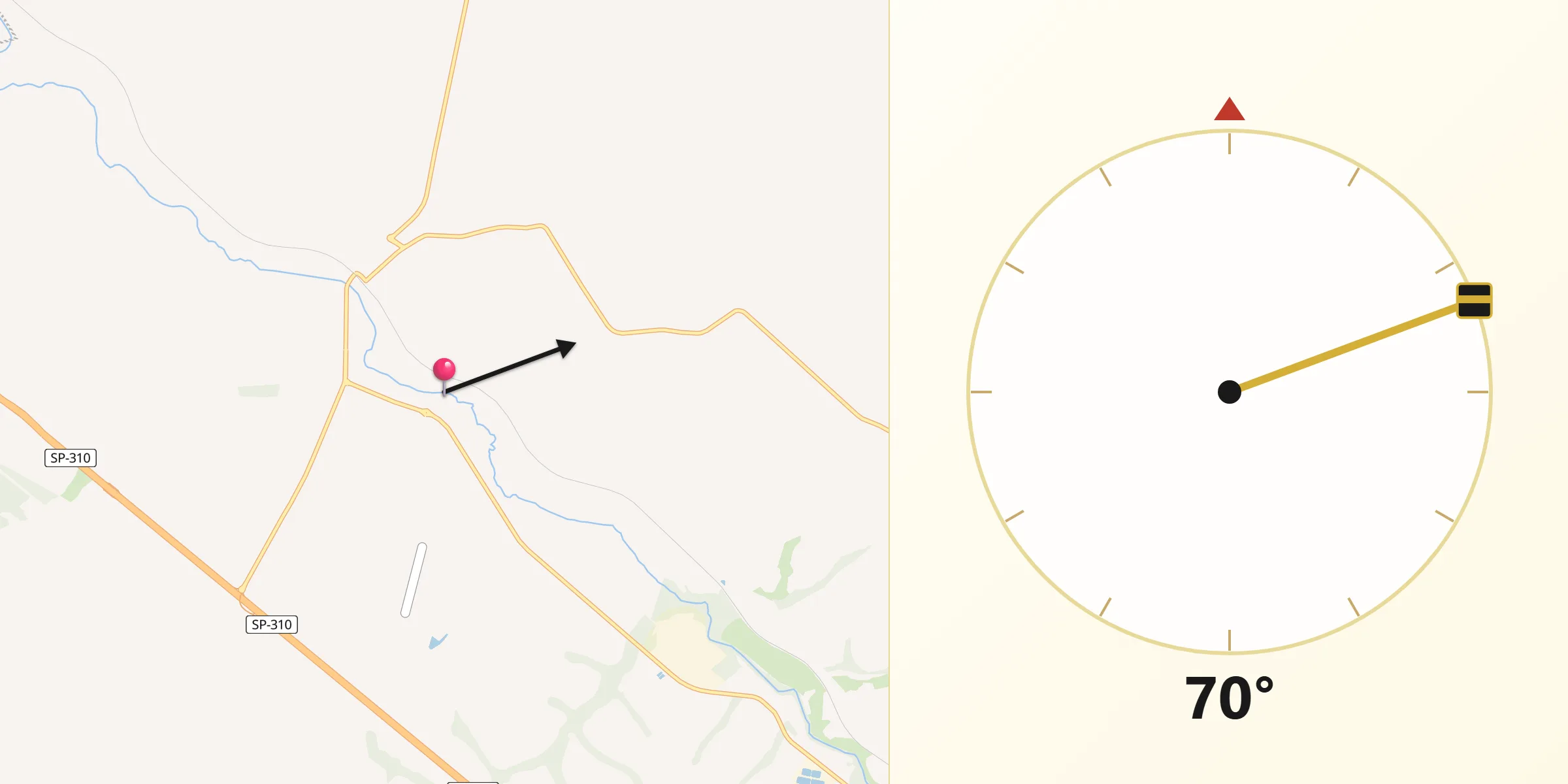 Direção da Qibla a partir de Catiguá