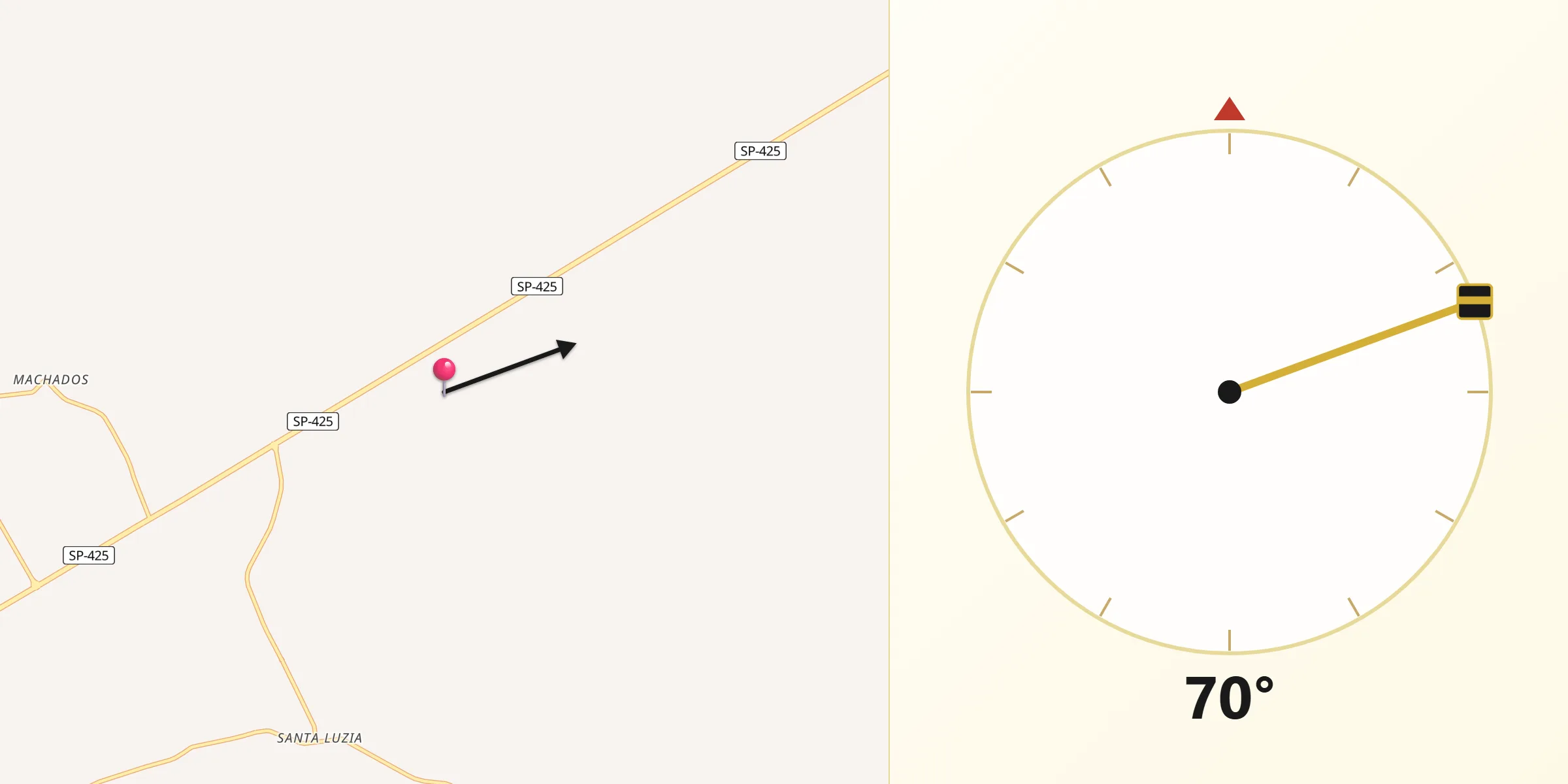 Direção da Qibla a partir de José Bonifácio