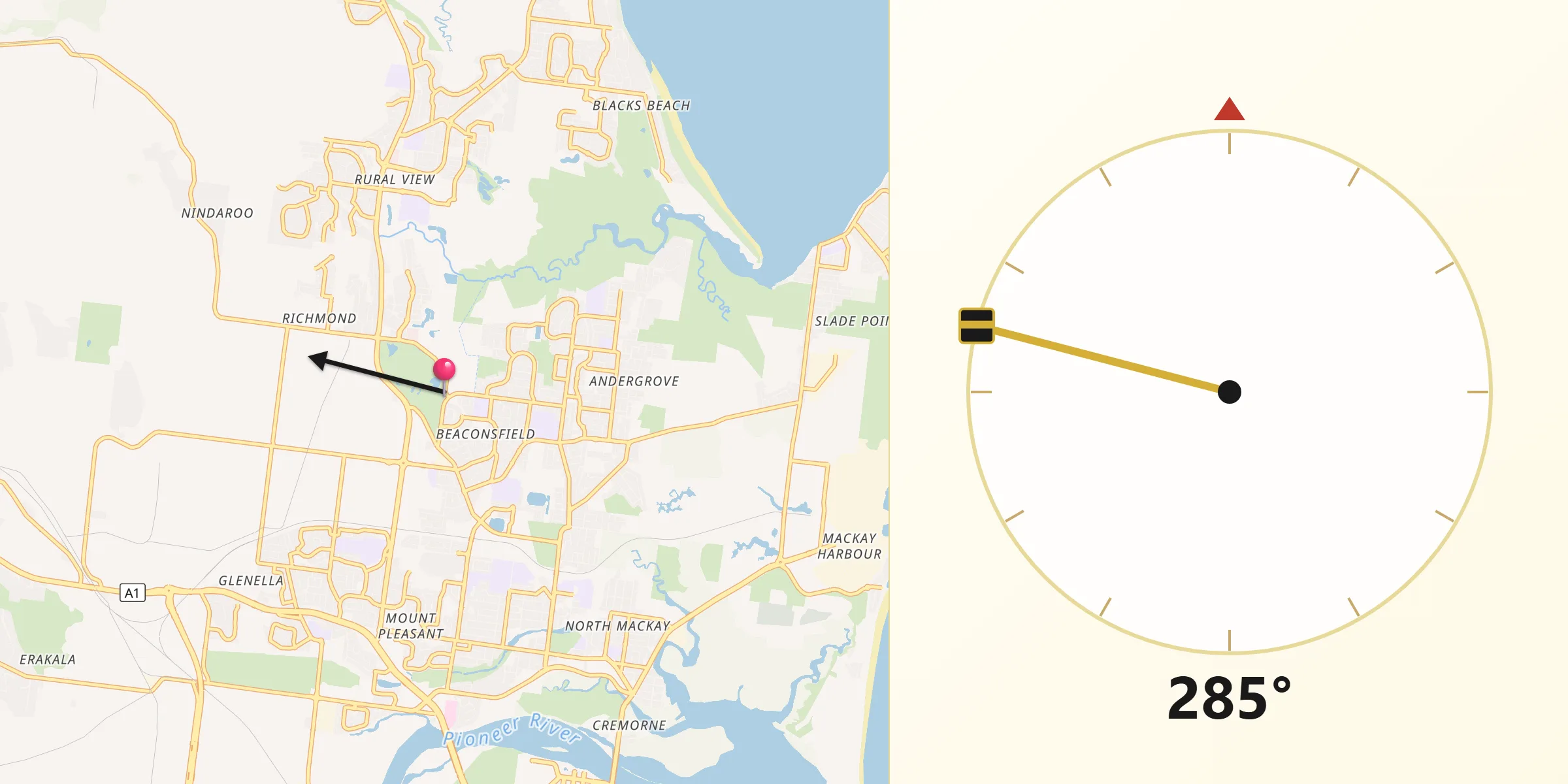 Qibla Direction from Beaconsfield