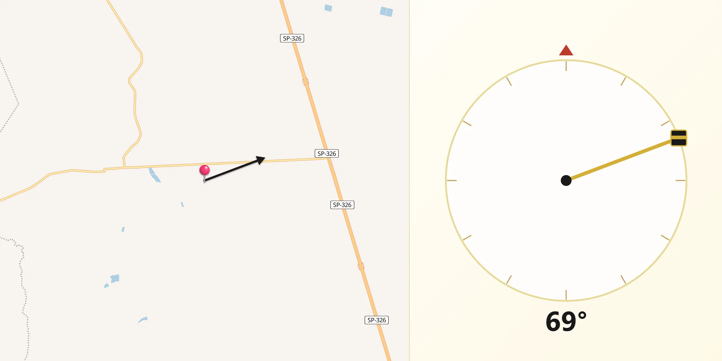 Direção da Qibla a partir de Taiúva