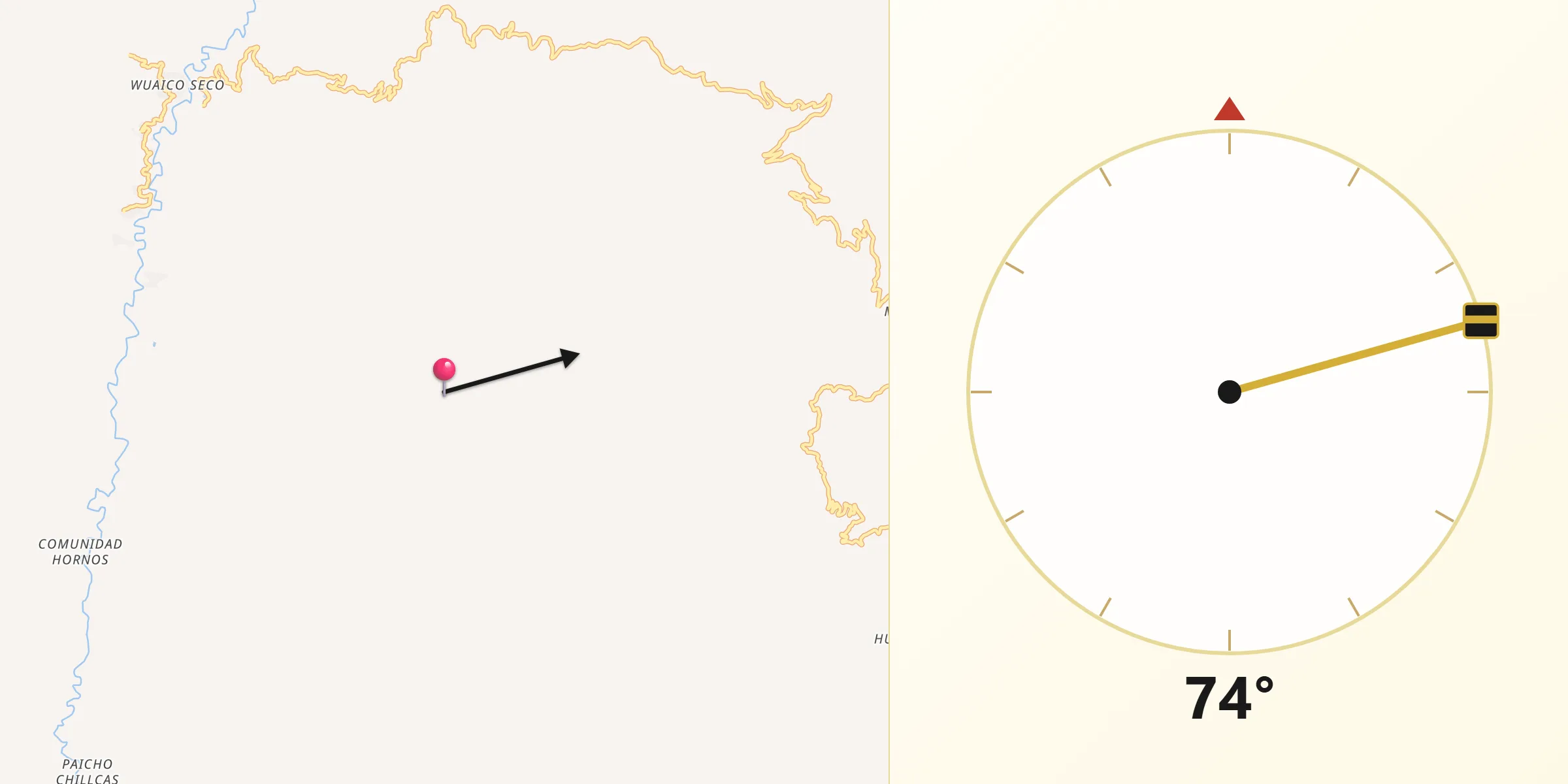 Dirección de la Qibla desde Provincia Méndez