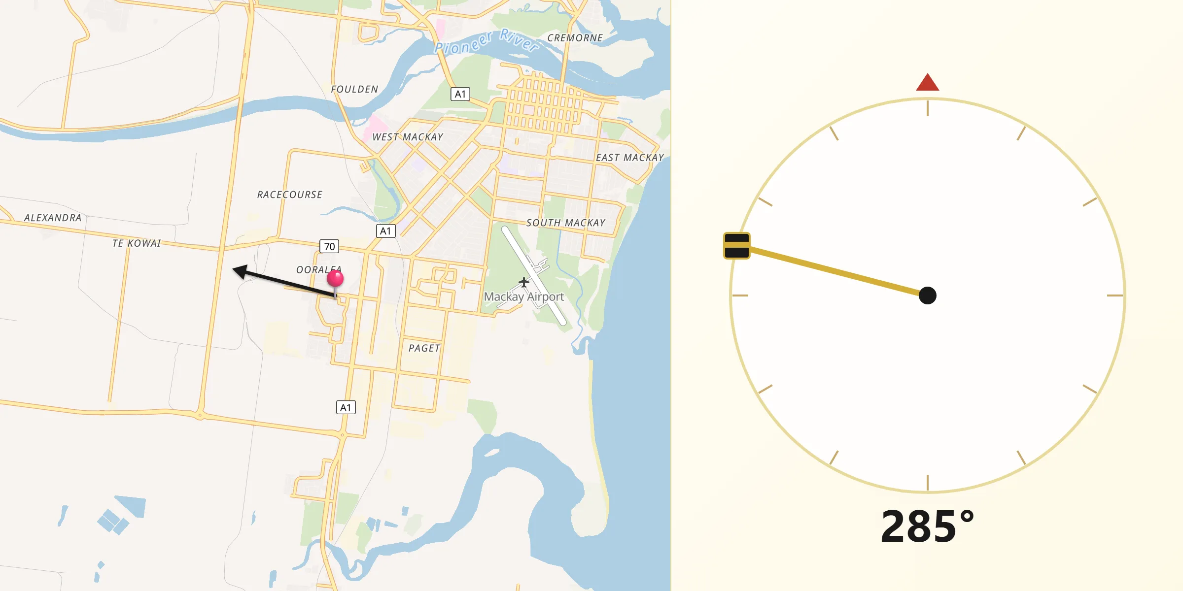 Qibla Direction from Ooralea