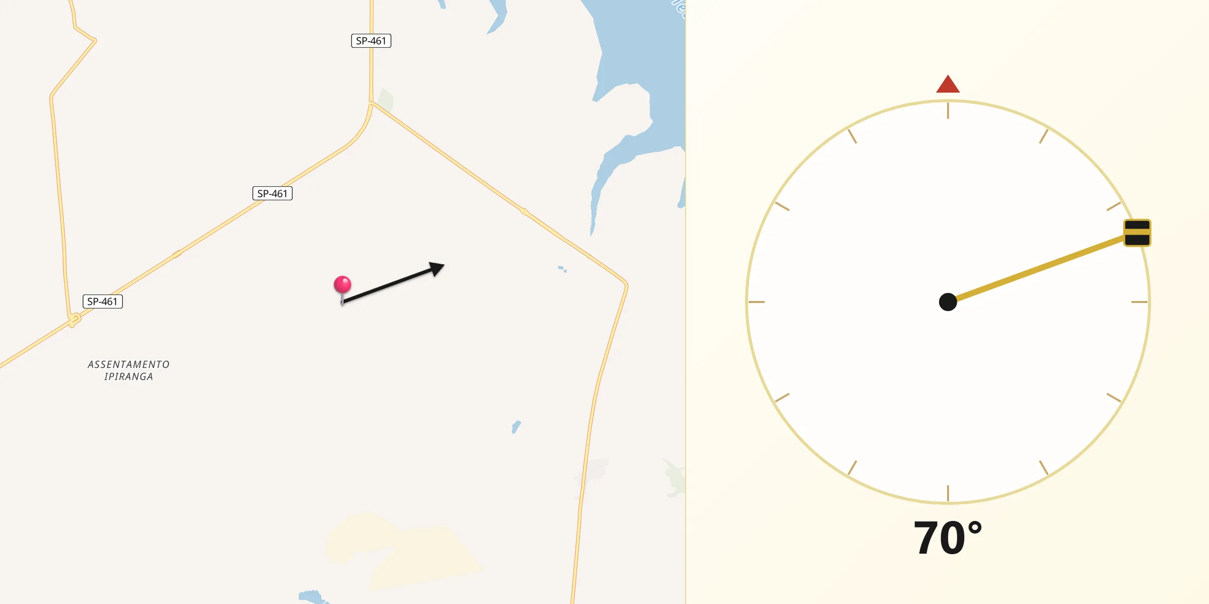Direção da Qibla a partir de Brejo Alegre