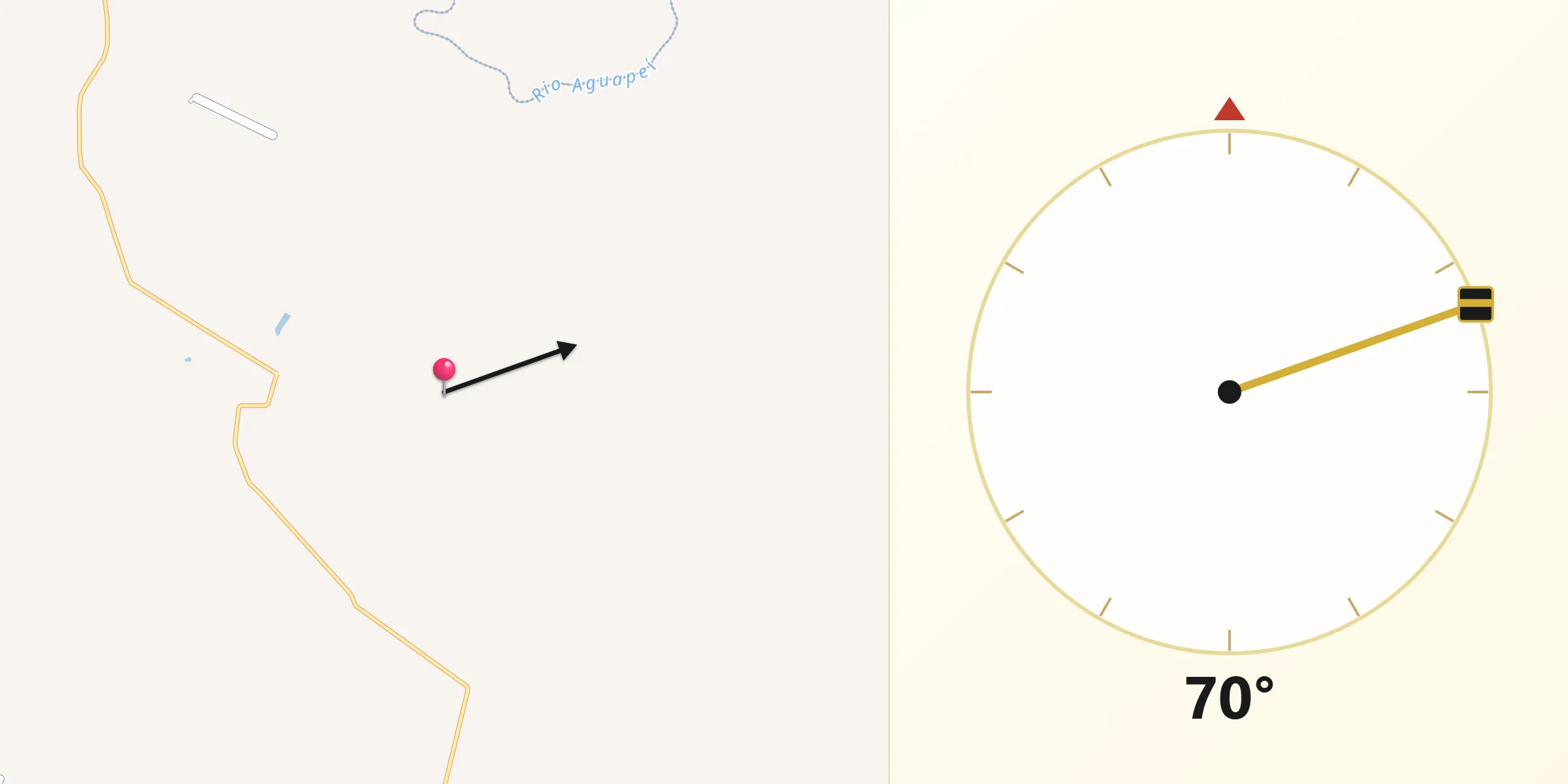 Direção da Qibla a partir de São João do Pau d'Alho