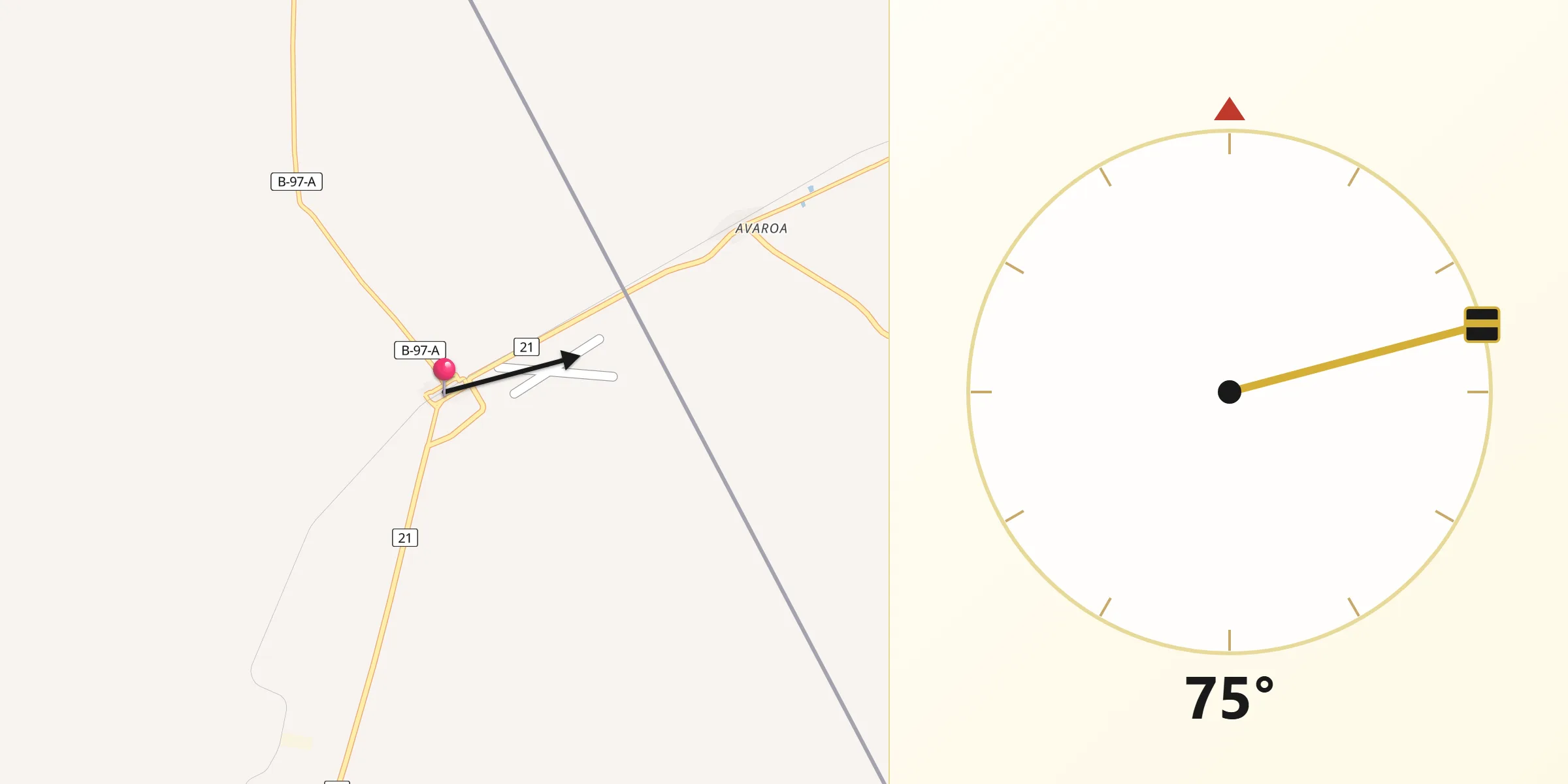 Dirección de la Qibla desde Ollagüe