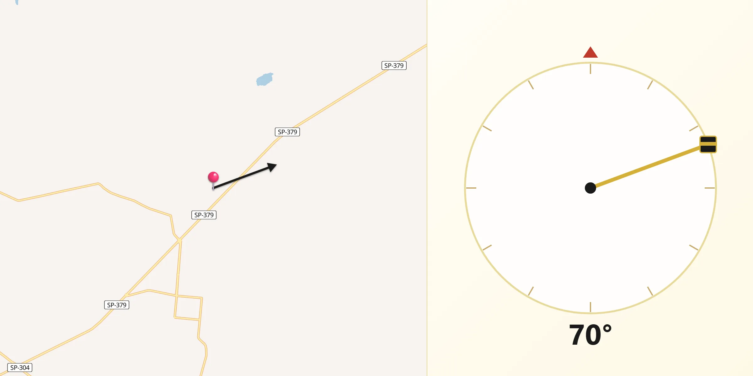 Direção da Qibla a partir de Irapuã