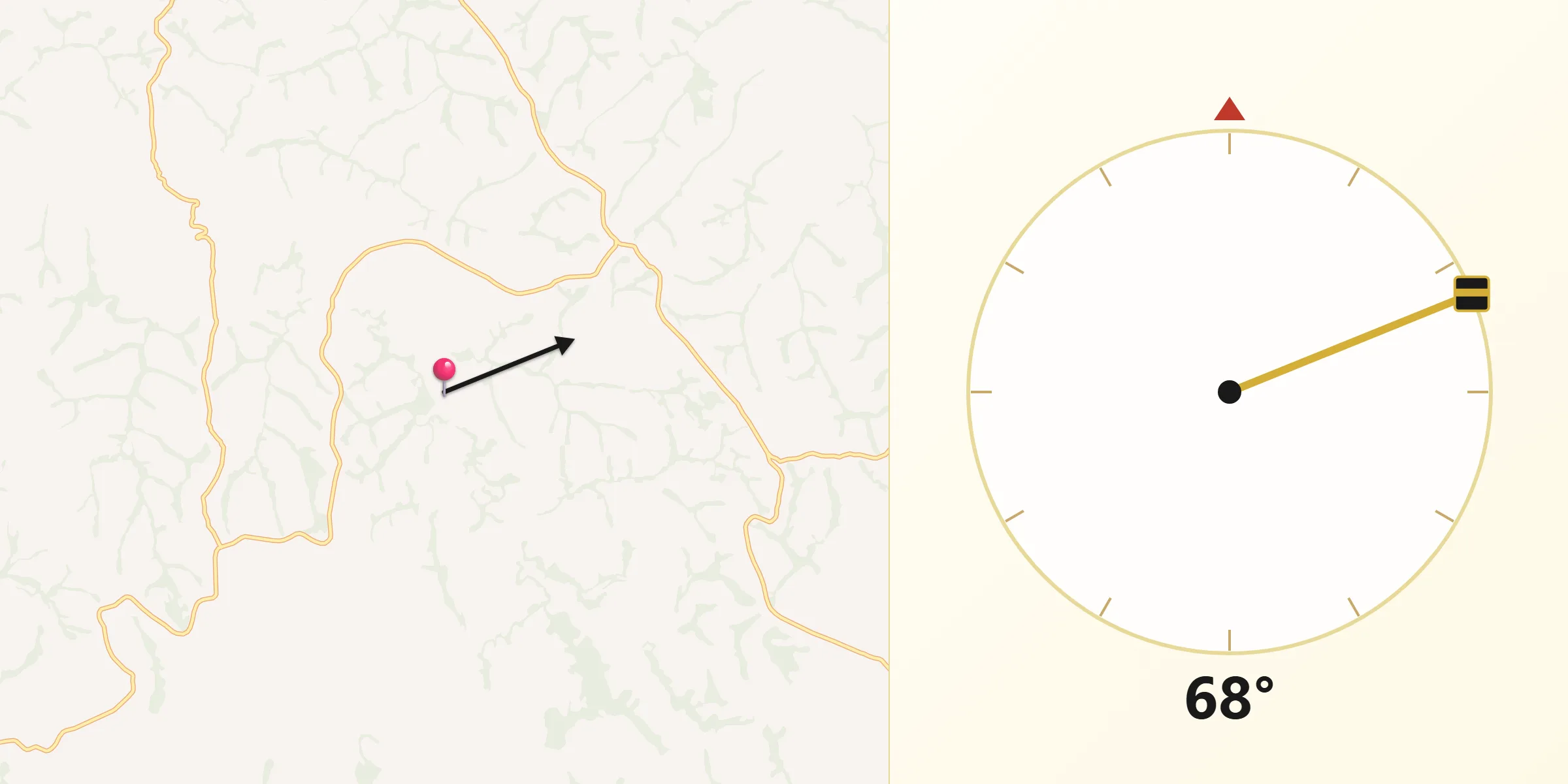 Direção da Qibla a partir de São João del-Rei