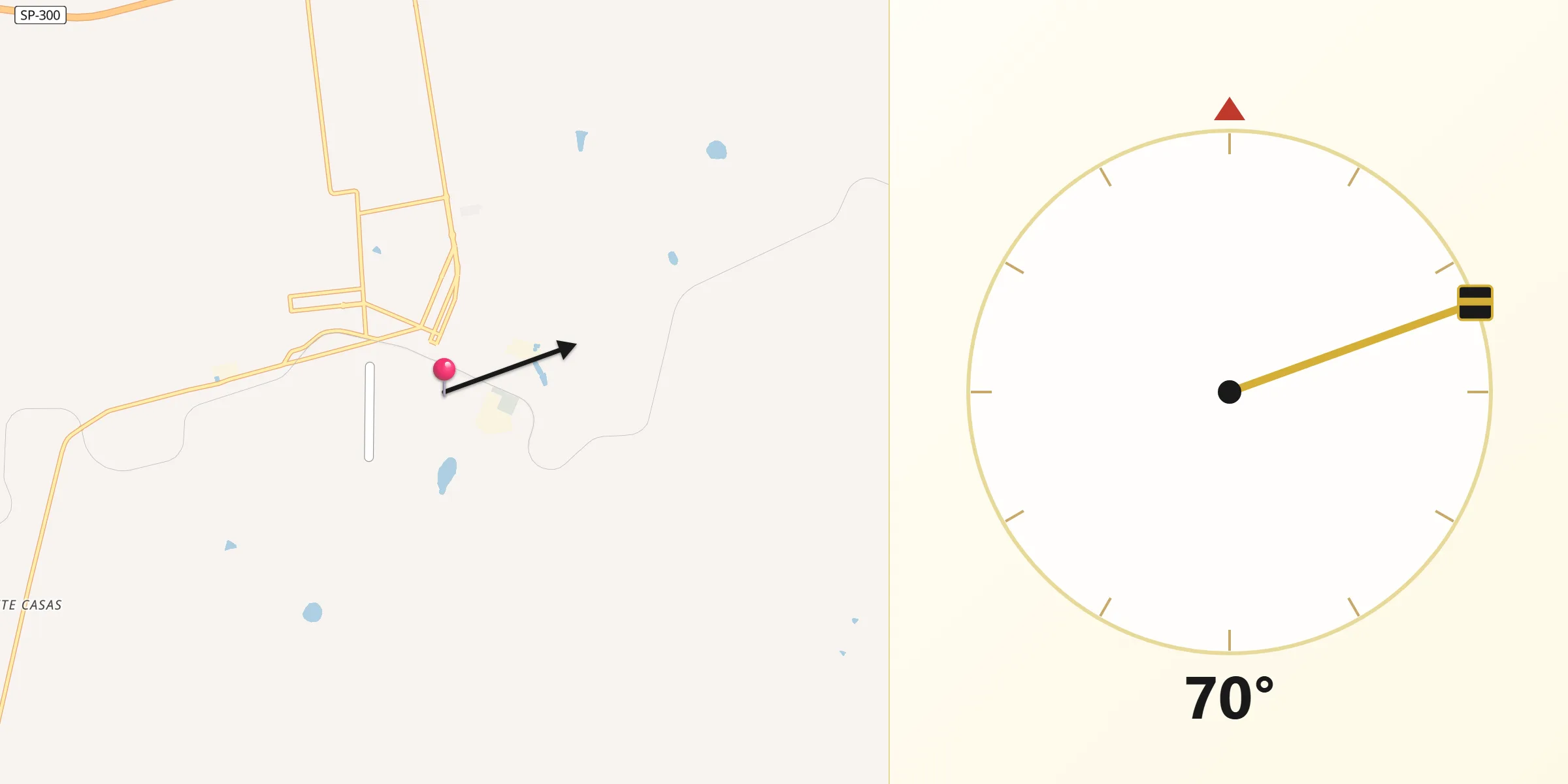 Direção da Qibla a partir de Guararapes