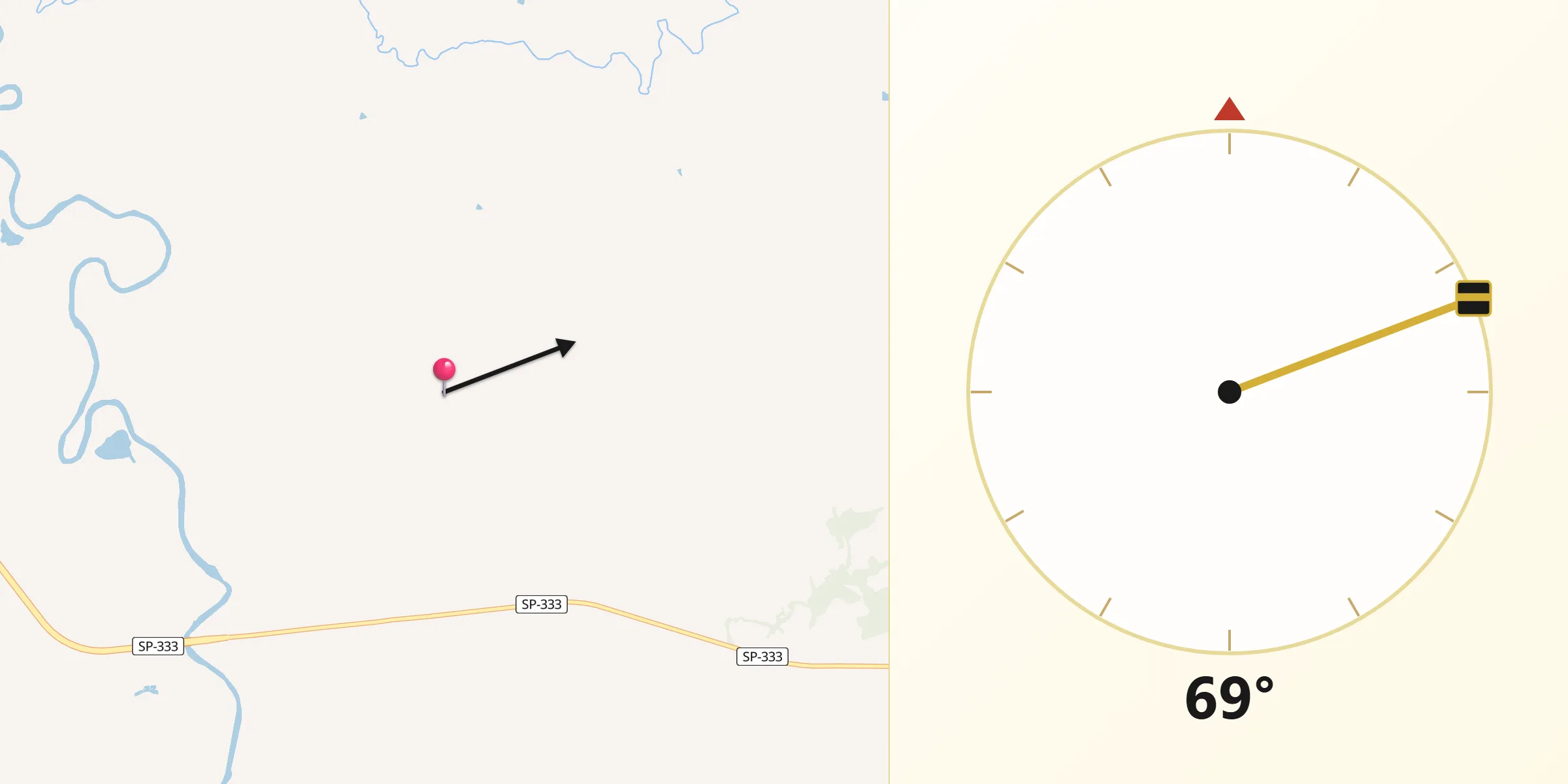 Direção da Qibla a partir de Santa Cruz da Esperança
