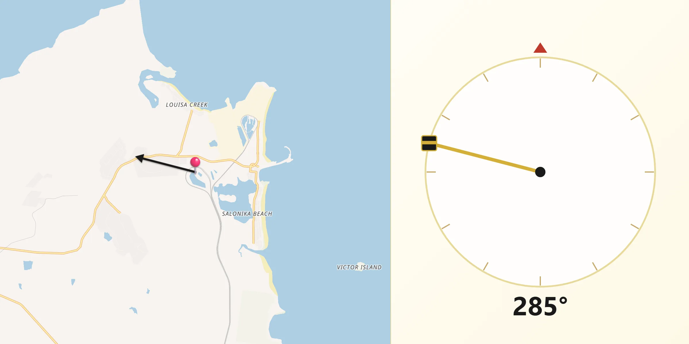Qibla Direction from Hay Point