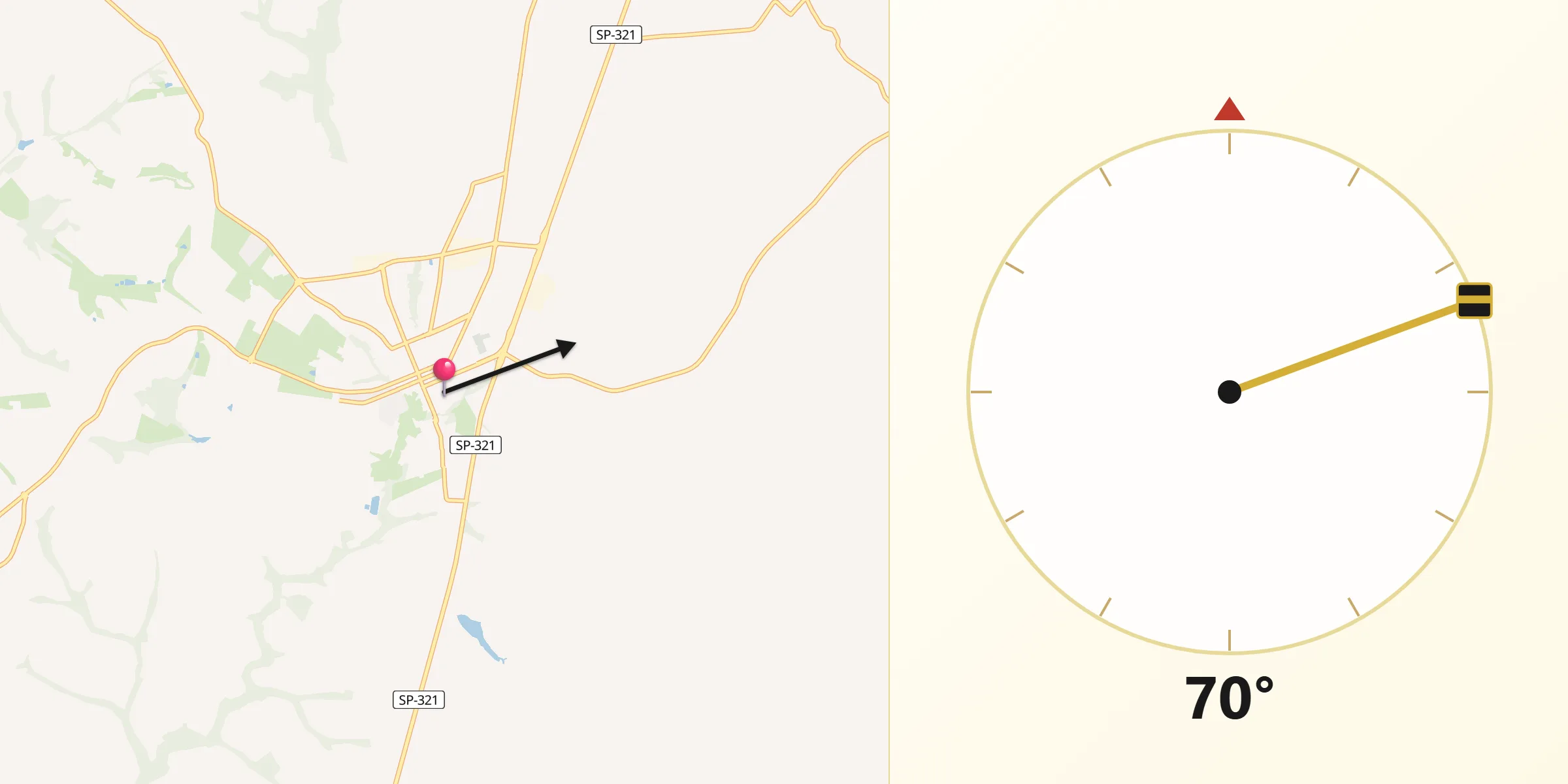 Direção da Qibla a partir de Itajobi