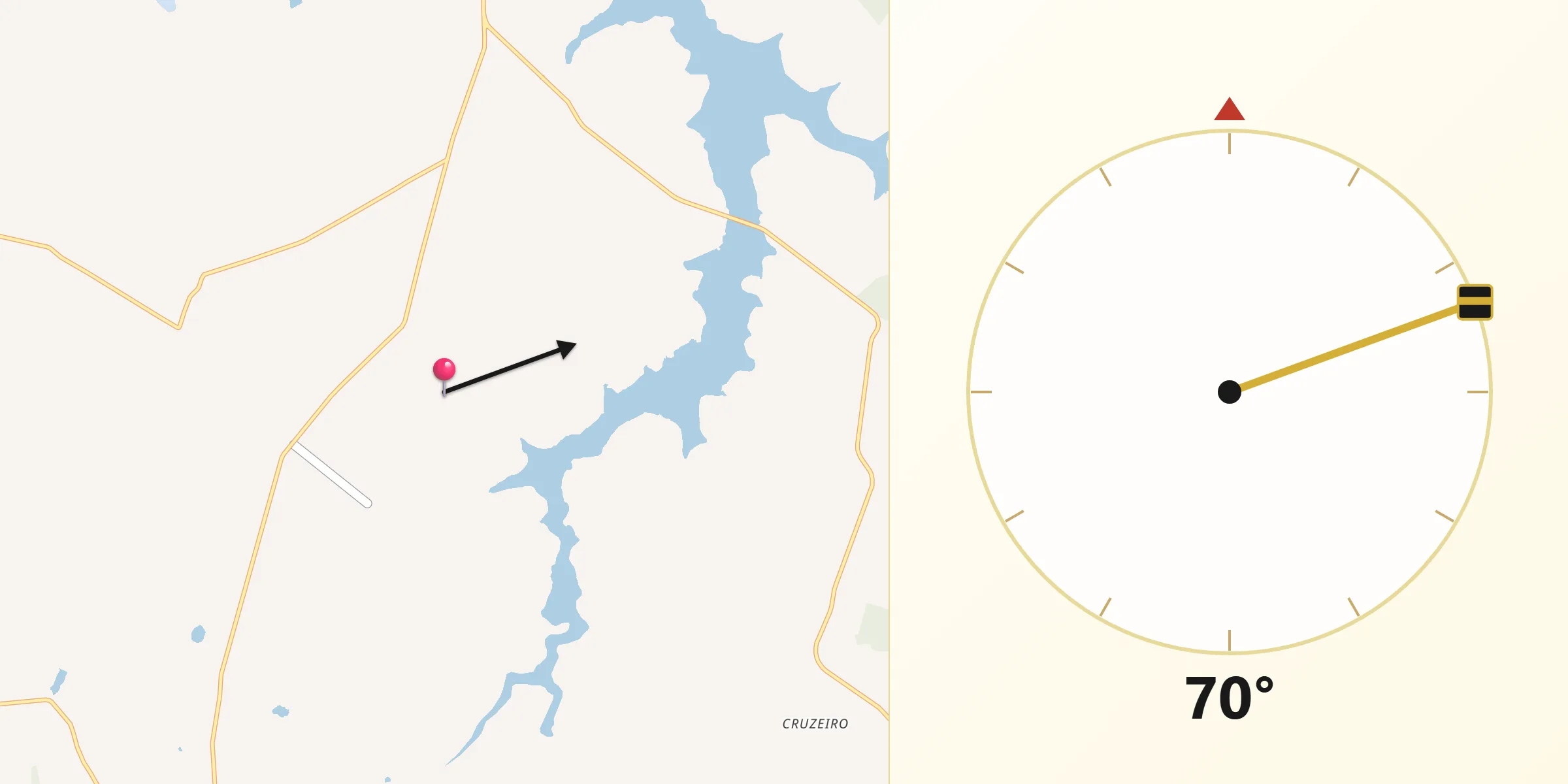 Direção da Qibla a partir de Glicério