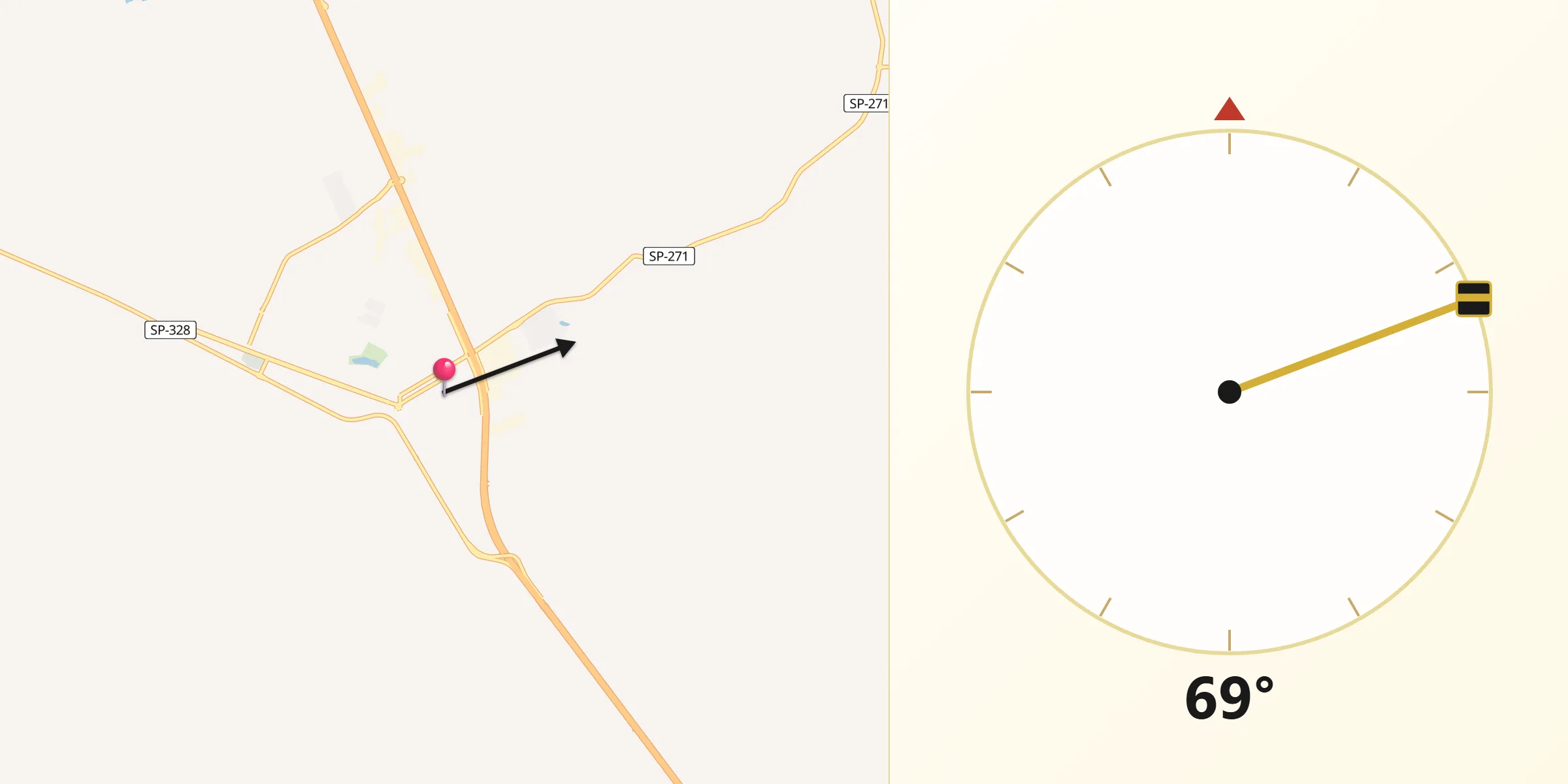 Direção da Qibla a partir de Cravinhos