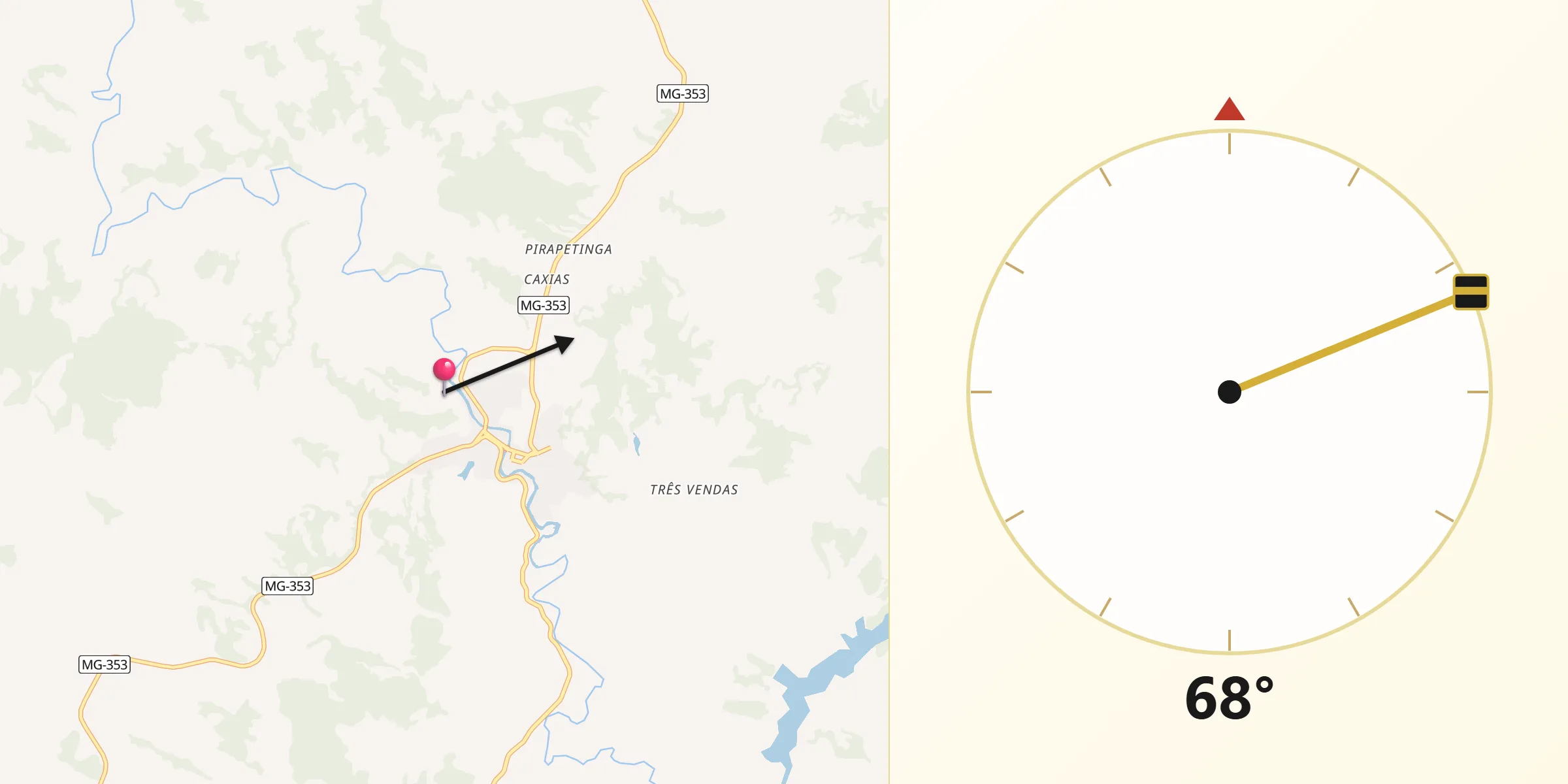 Direção da Qibla a partir de Guarani