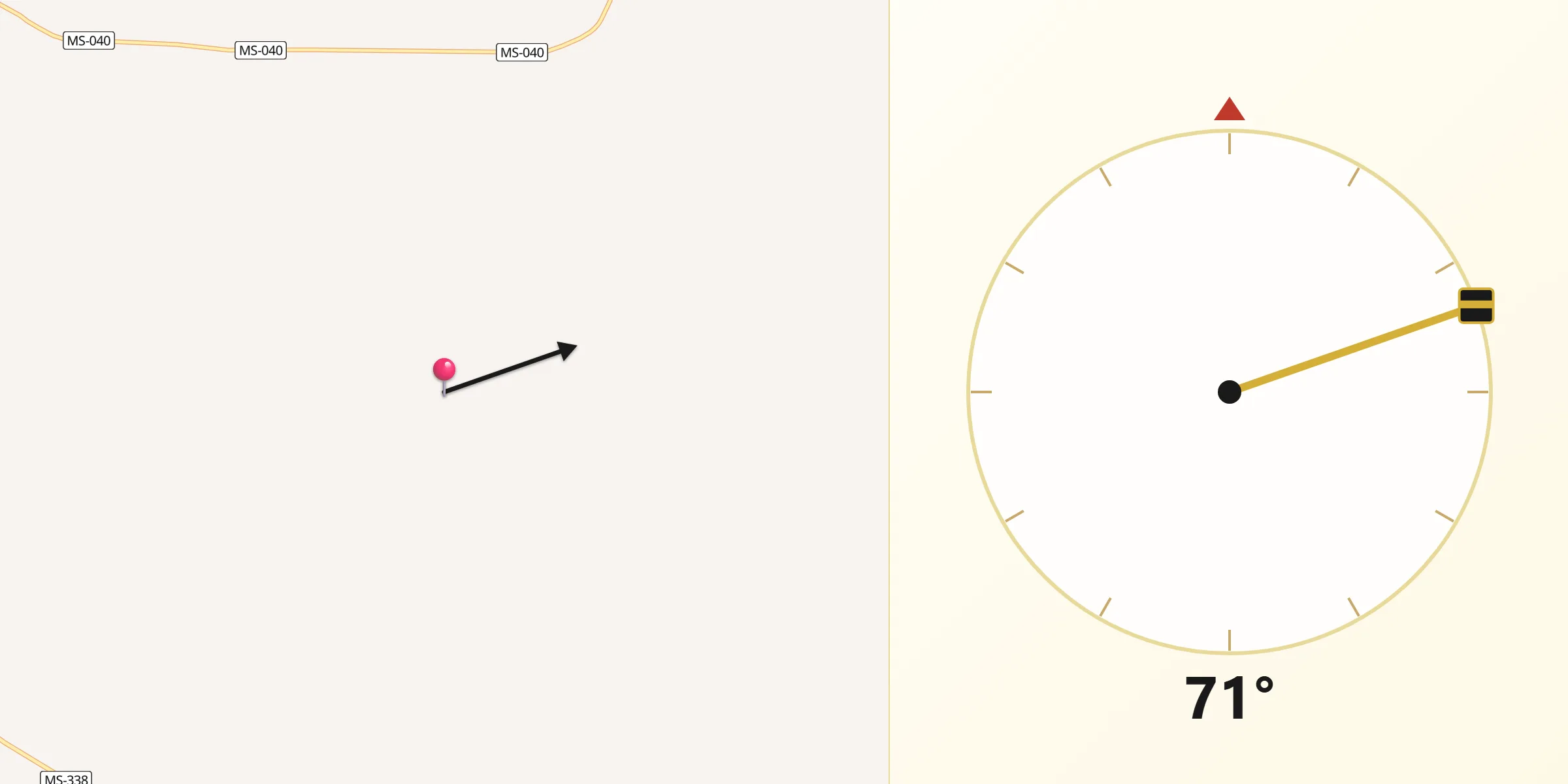 Direção da Qibla a partir de Santa Rita do Pardo