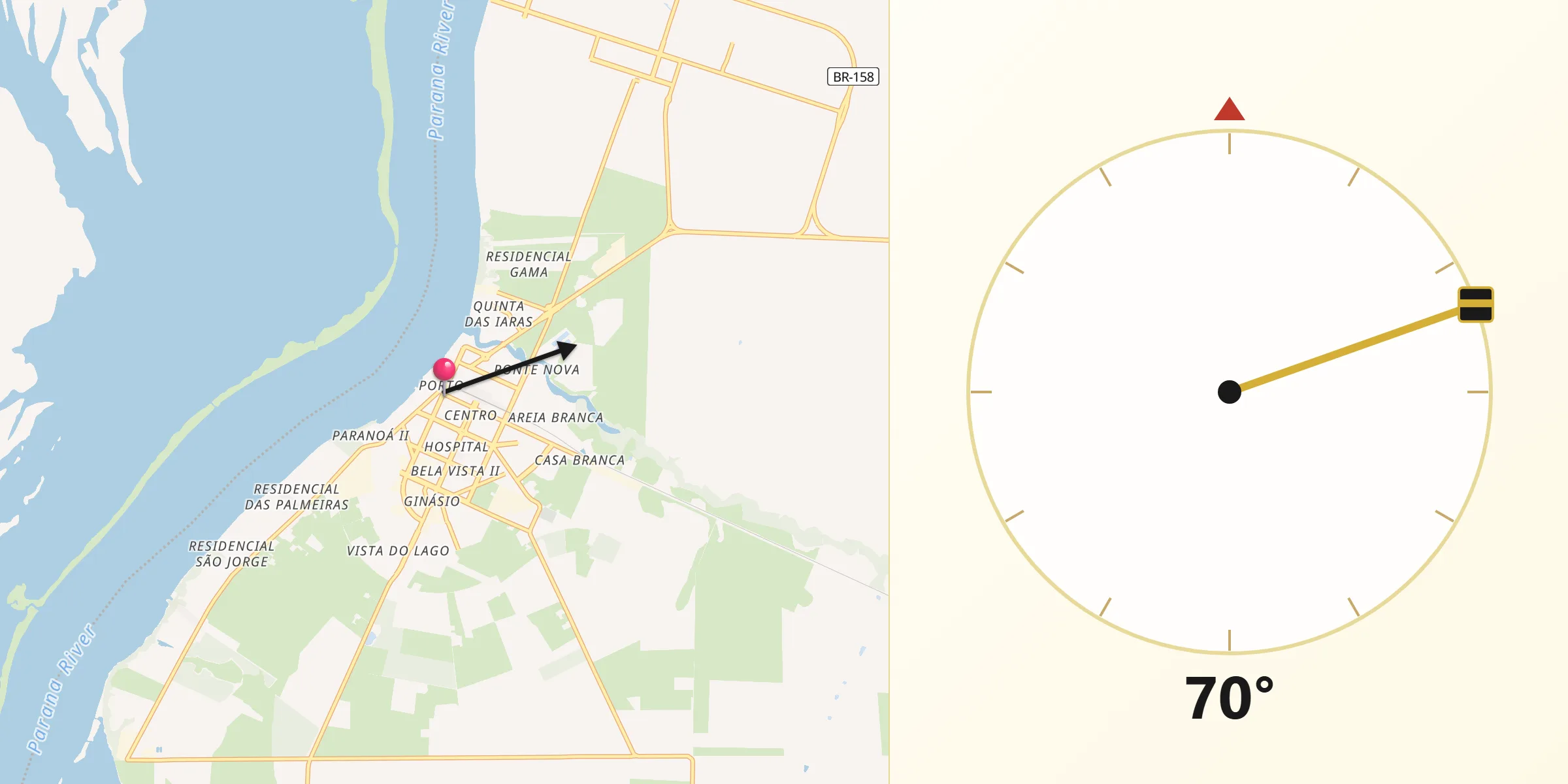 Direção da Qibla a partir de Panorama