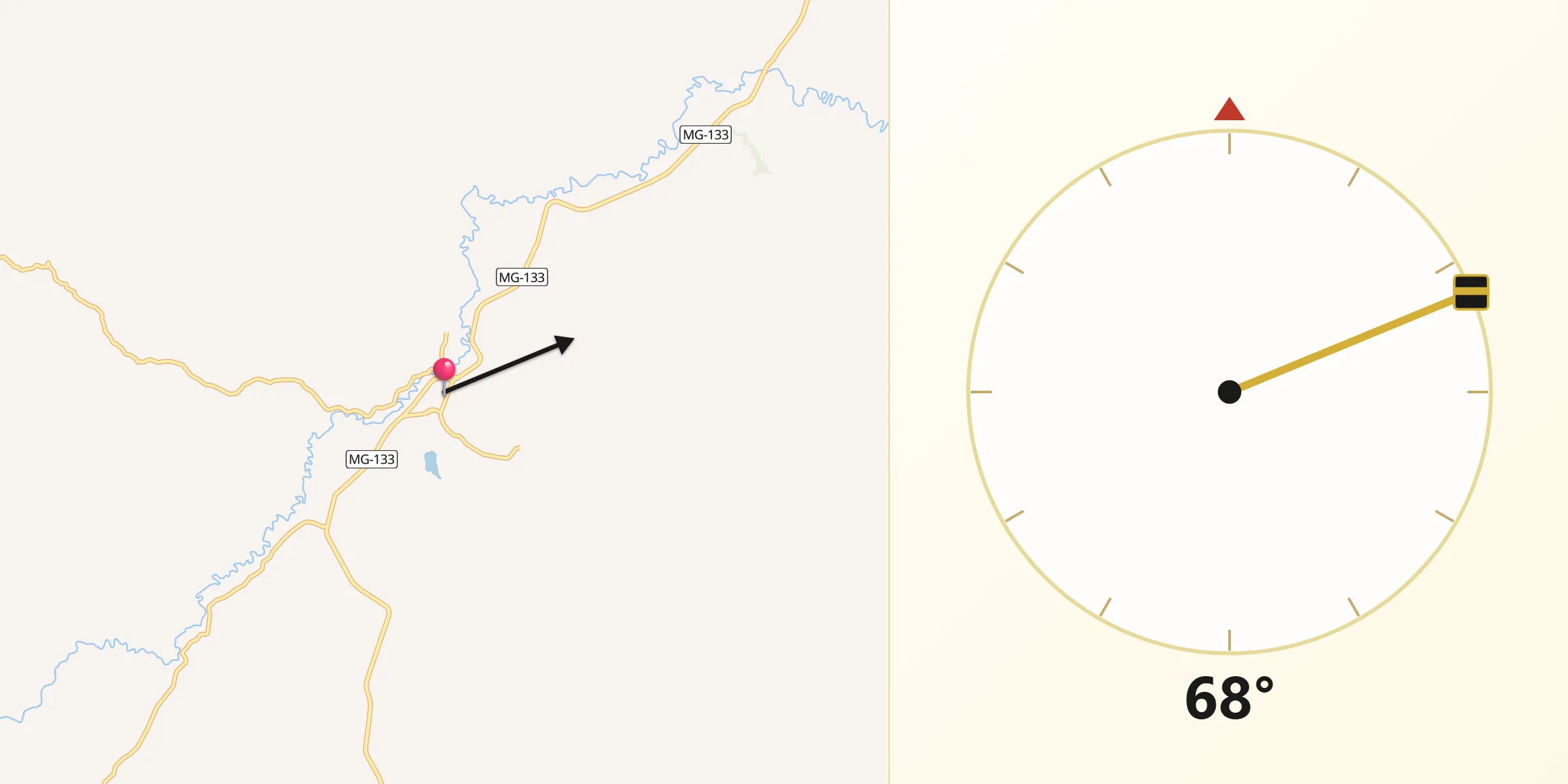 Direção da Qibla a partir de Tabuleiro