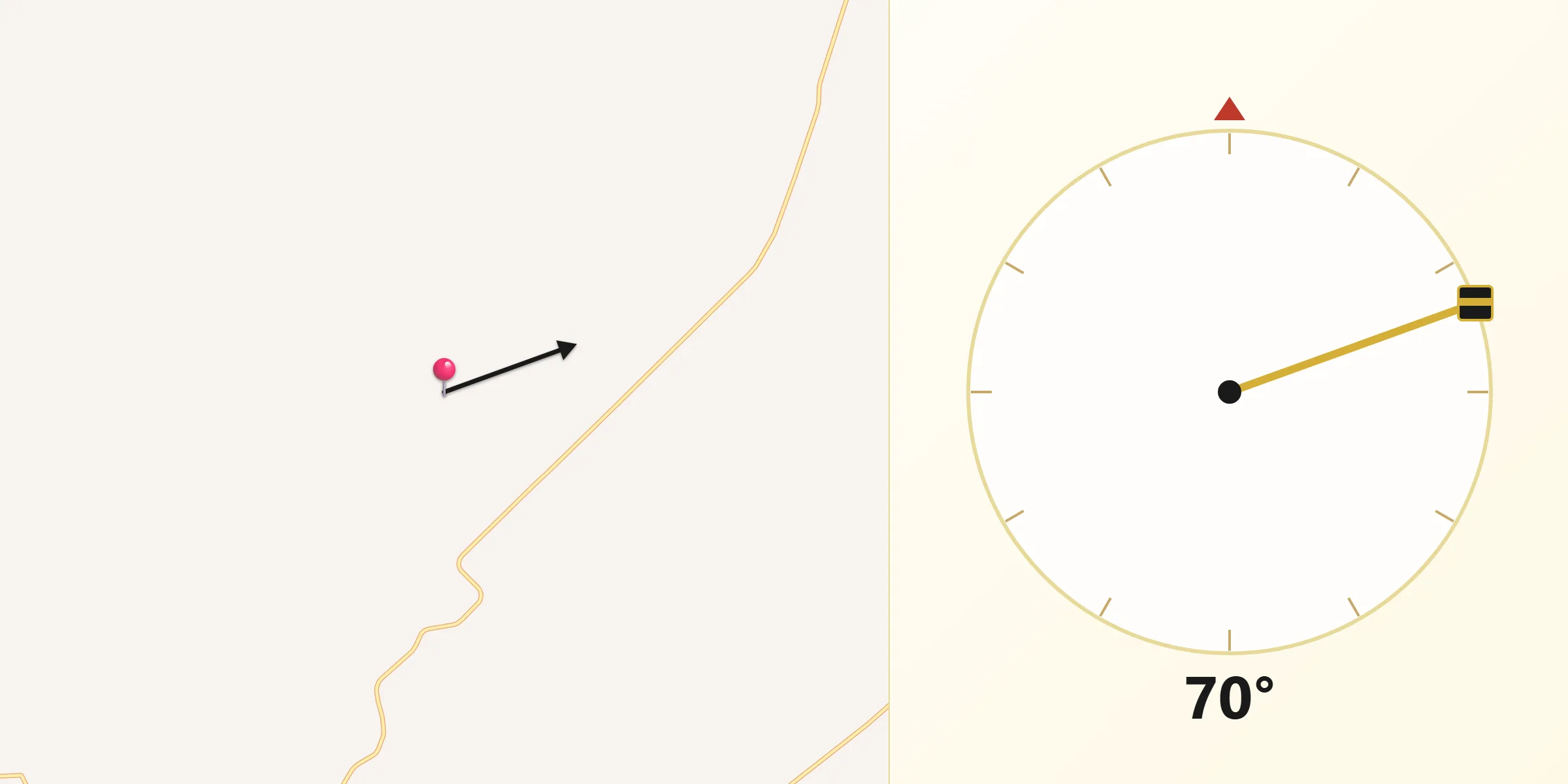 Direção da Qibla a partir de Rubiácea