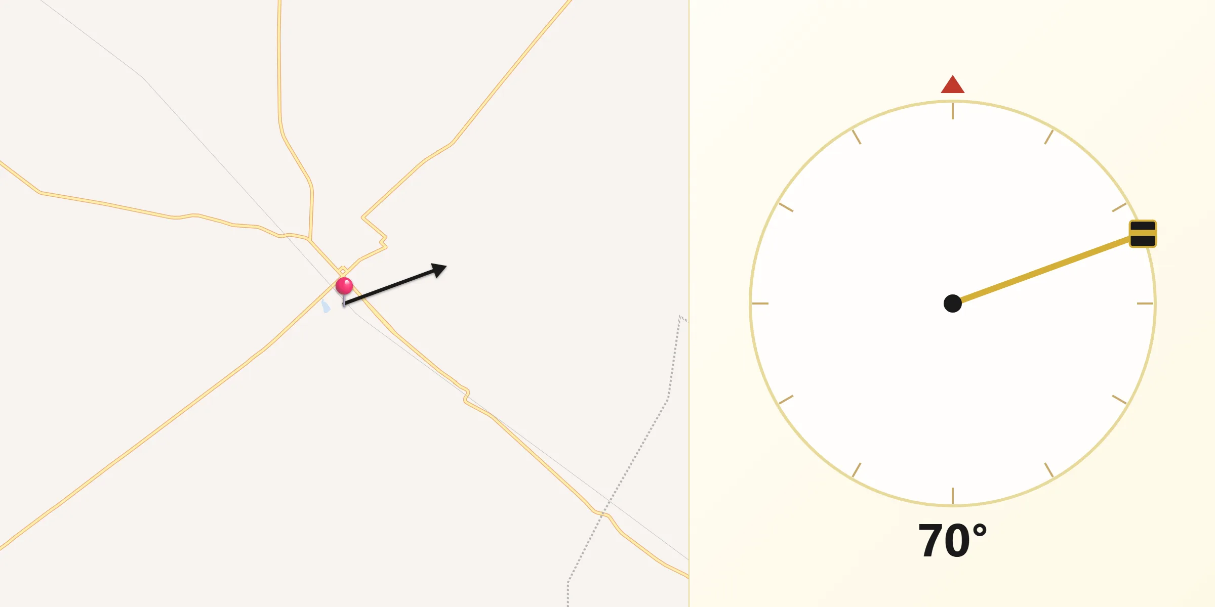 Direção da Qibla a partir de Avanhandava