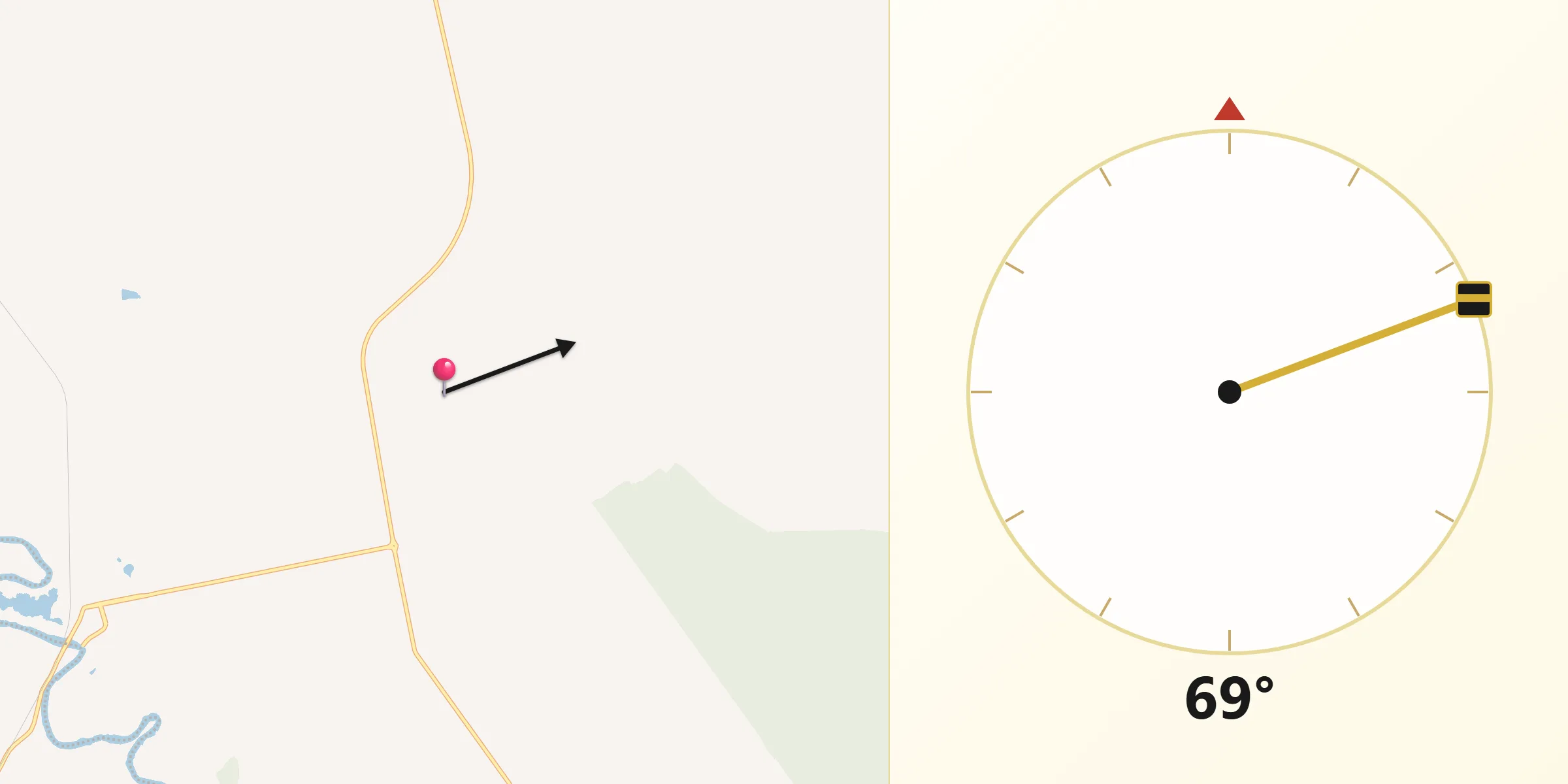Direção da Qibla a partir de Guatapará