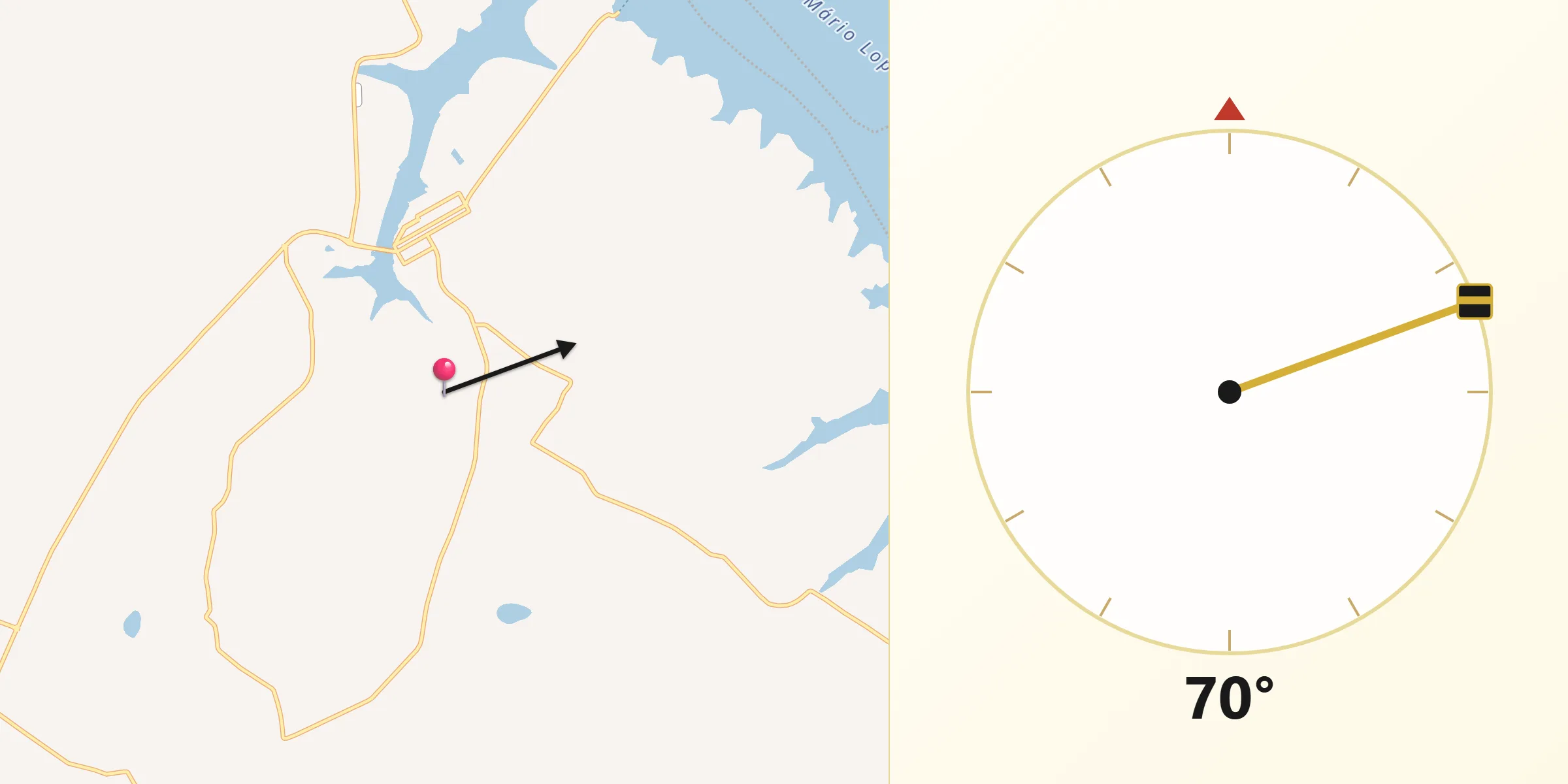 Direção da Qibla a partir de Sabino