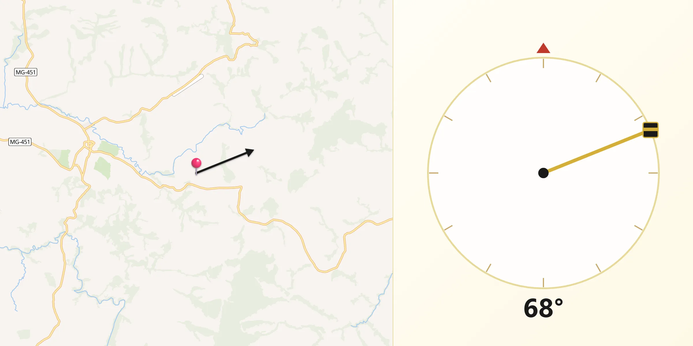Direção da Qibla a partir de Carrancas