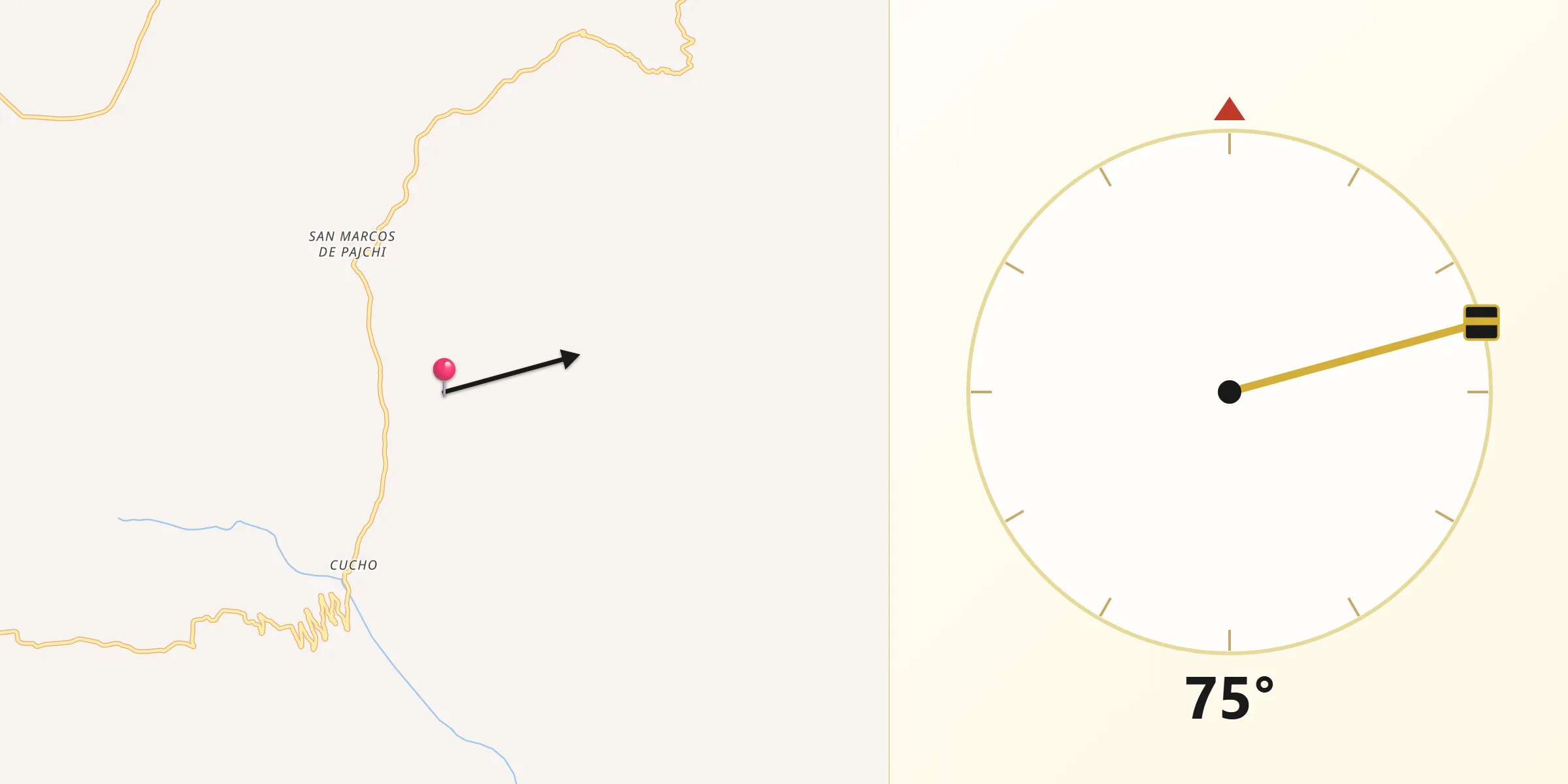 Dirección de la Qibla desde Provincia Sud Chichas
