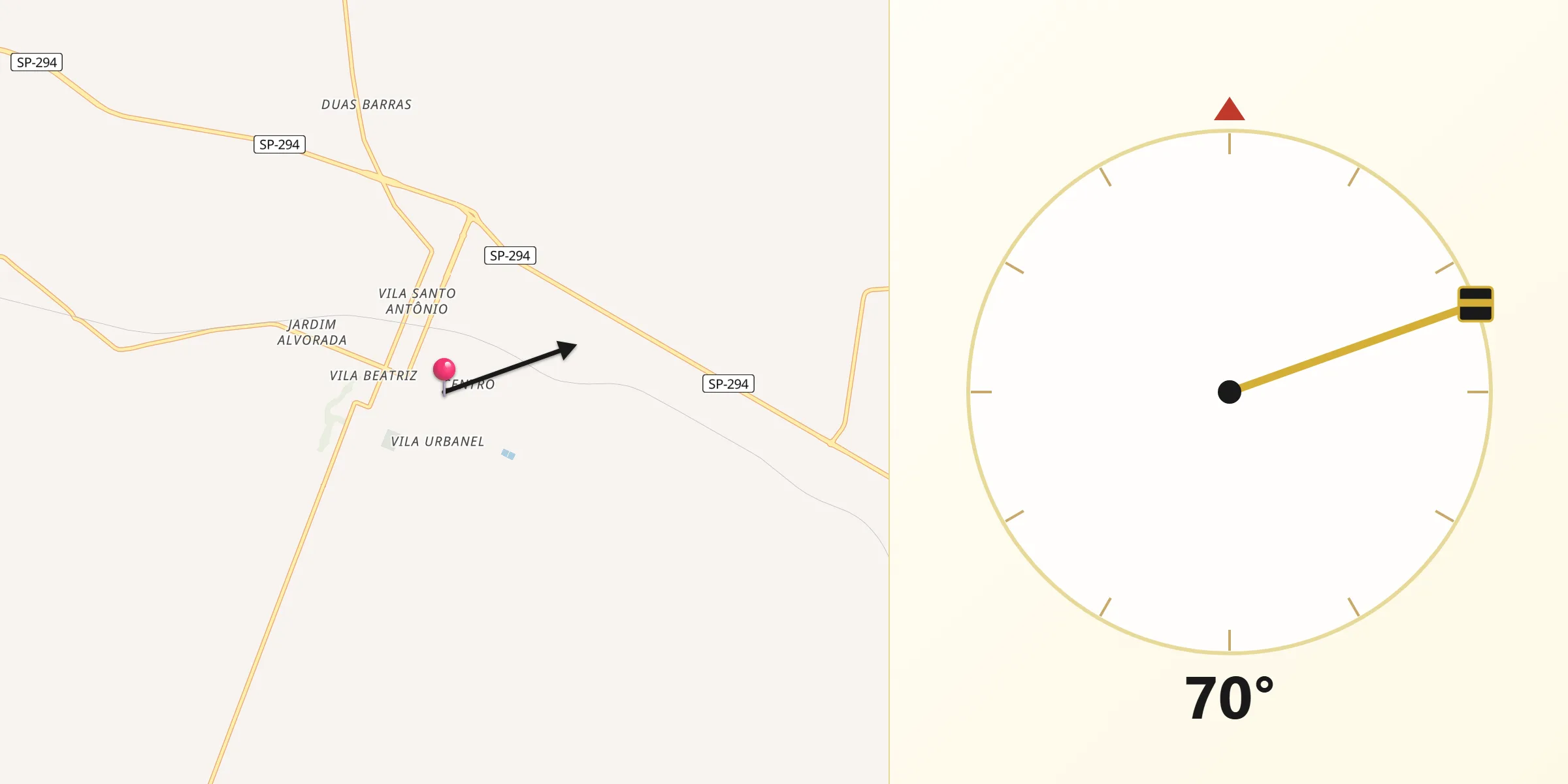 Direção da Qibla a partir de Junqueirópolis