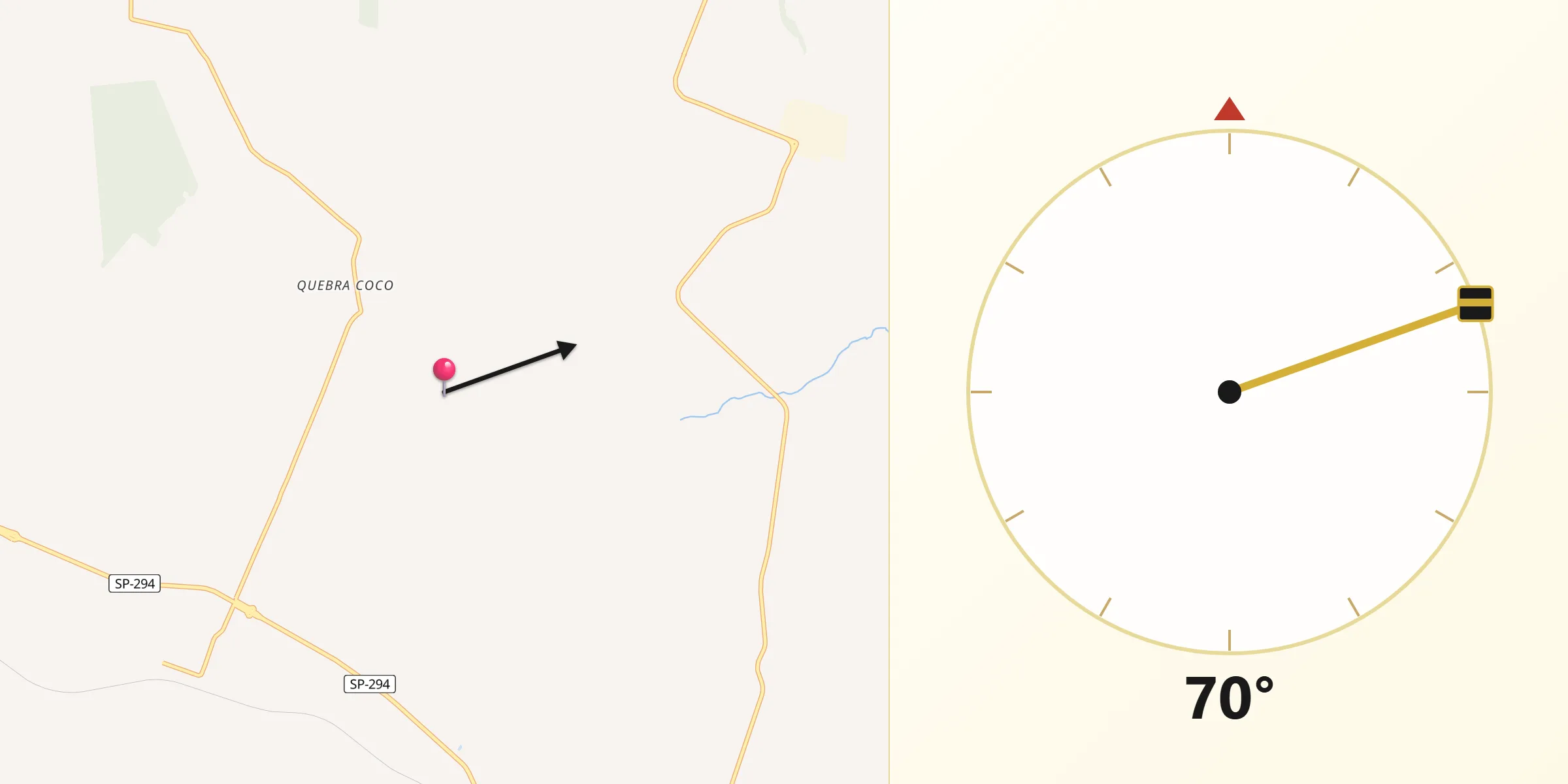 Direção da Qibla a partir de Flórida Paulista