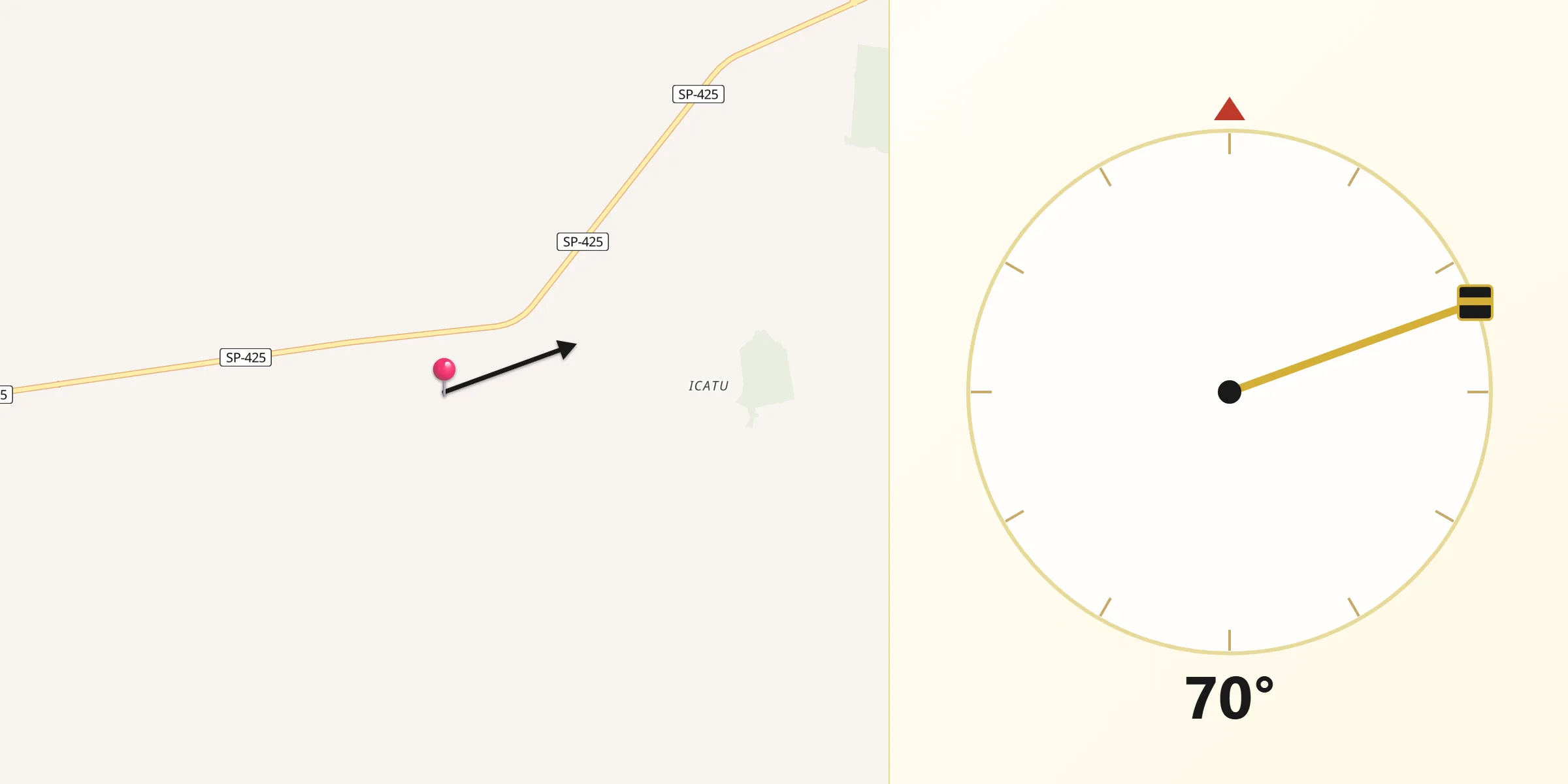 Direção da Qibla a partir de Braúna