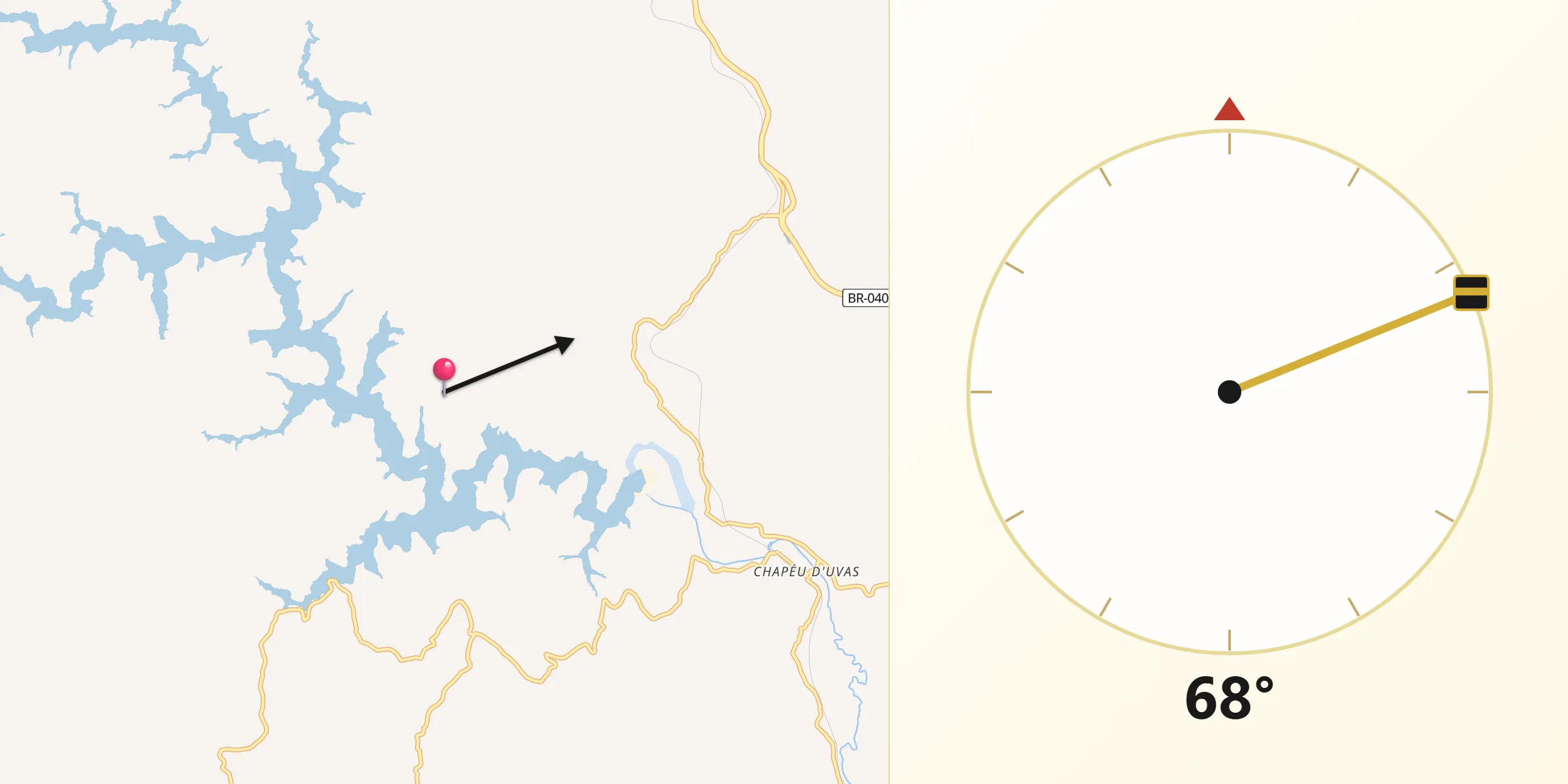 Direção da Qibla a partir de Ewbank da Câmara