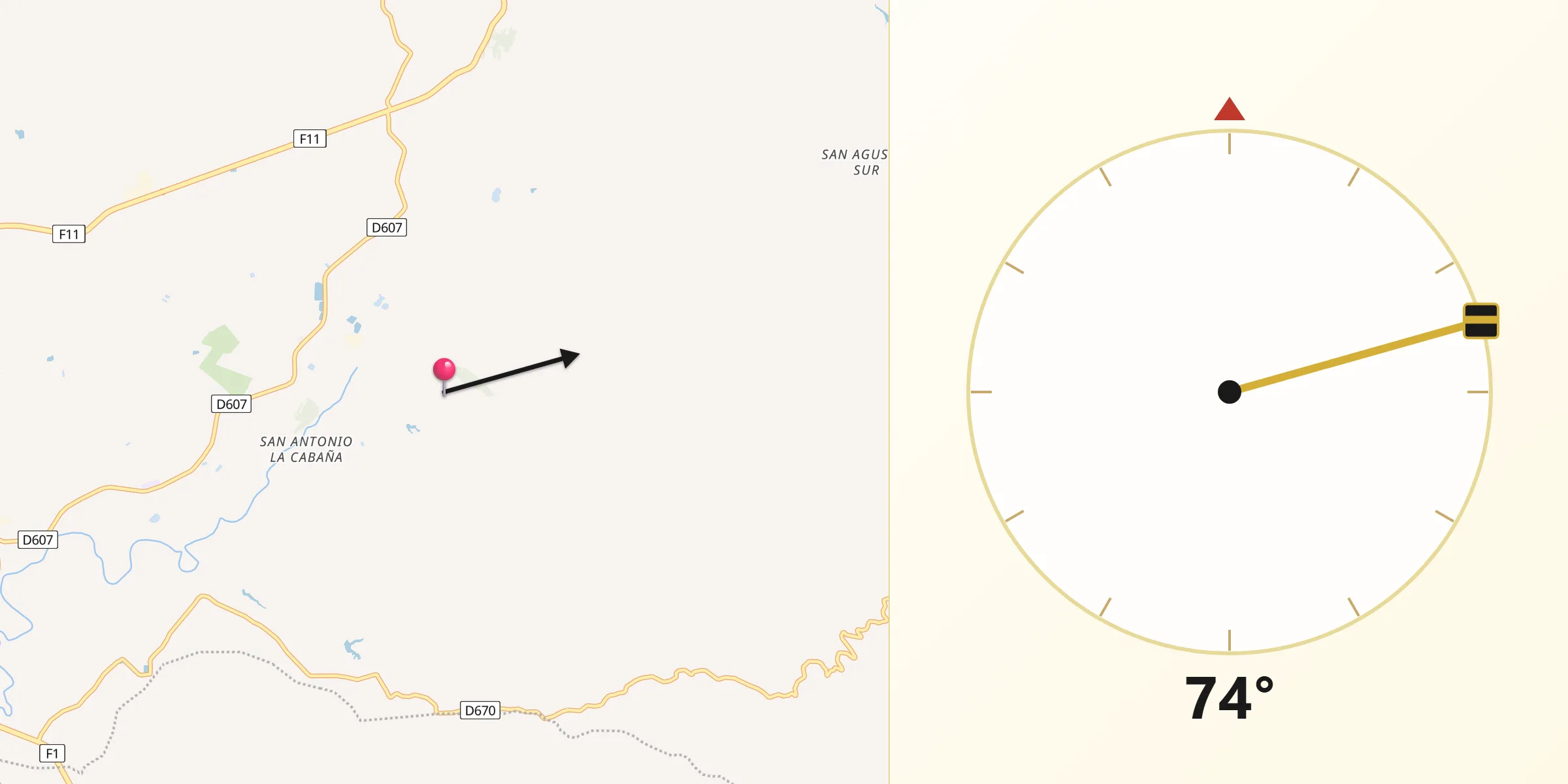 Dirección de la Qibla desde Provincia Cercado