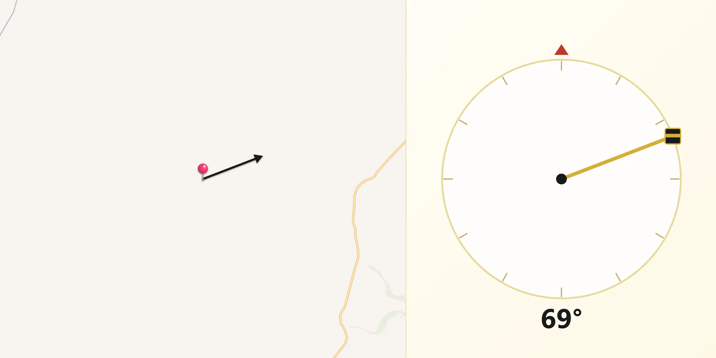 Direção da Qibla a partir de Tambaú