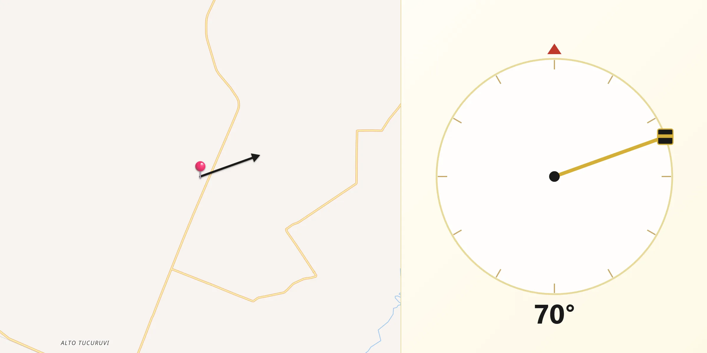 Direção da Qibla a partir de Adamantina