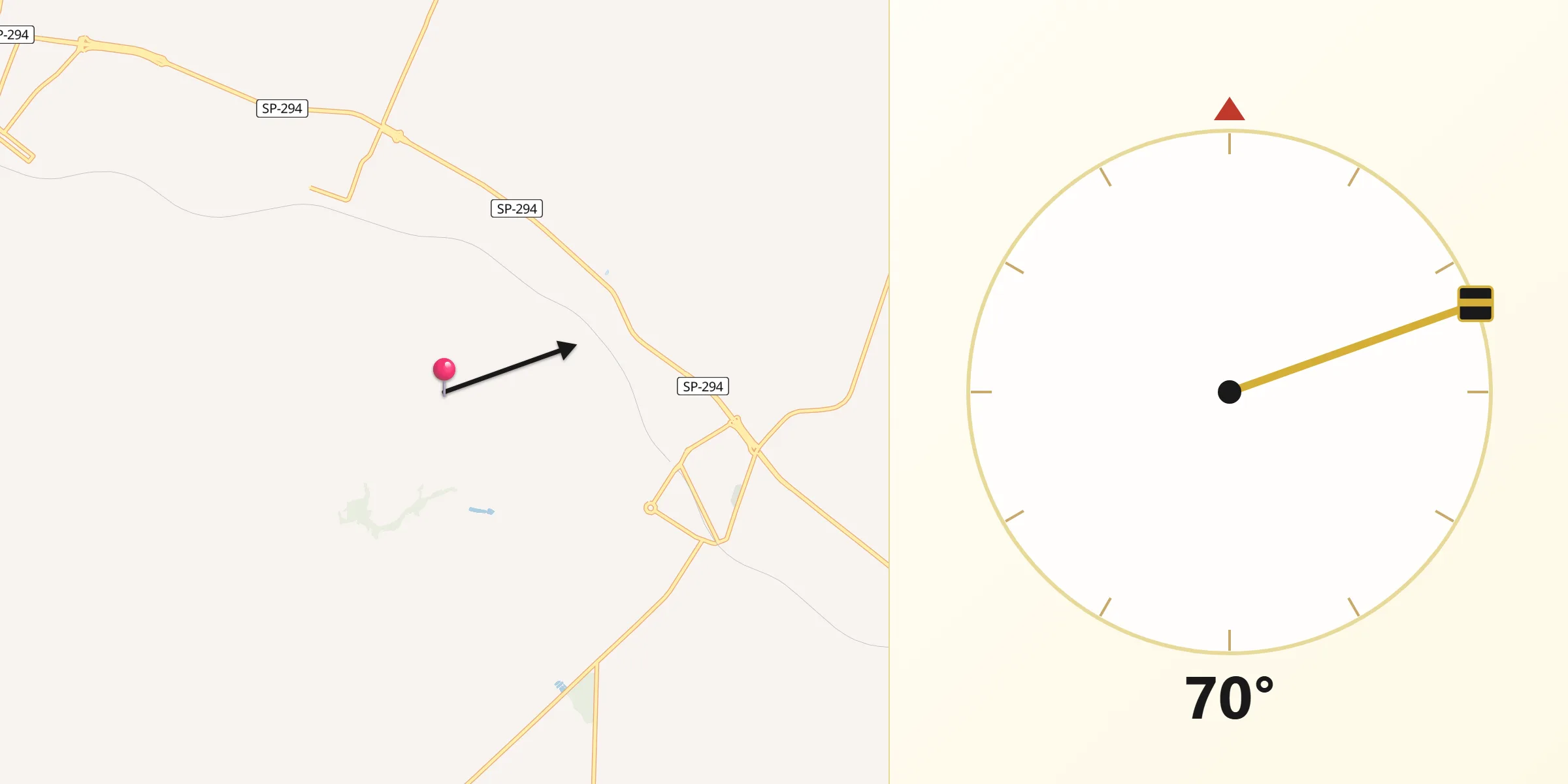 Direção da Qibla a partir de Paulista Flórida