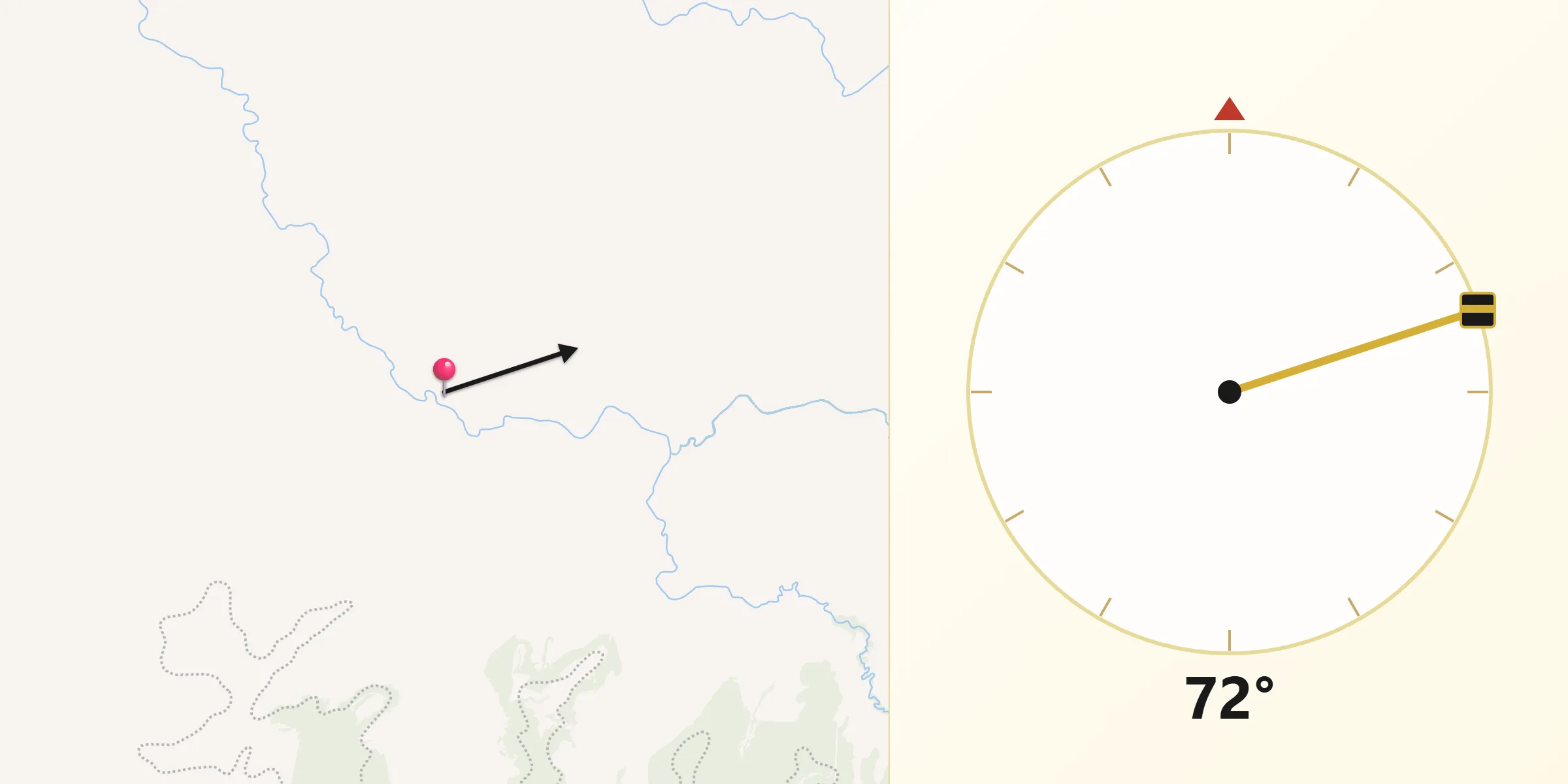 Direção da Qibla a partir de Guia Lopes da Laguna