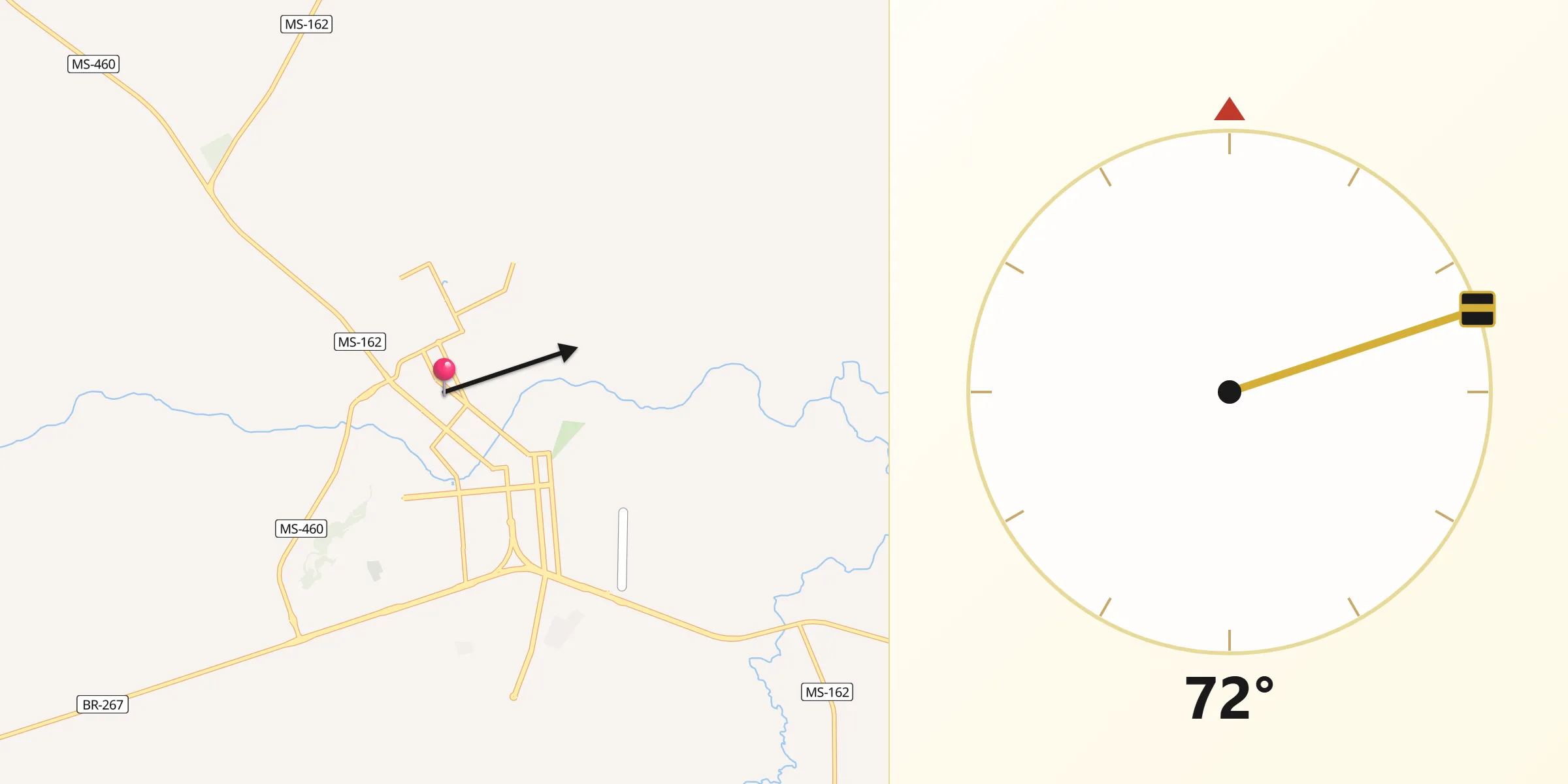 Direção da Qibla a partir de Maracaju