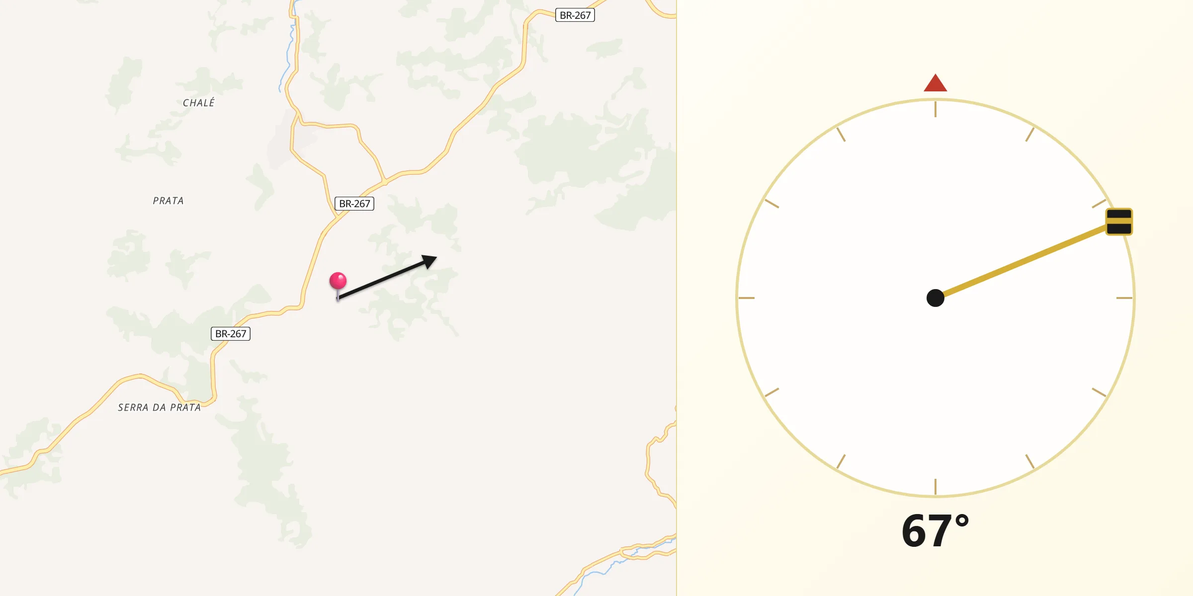 Direção da Qibla a partir de Argirita
