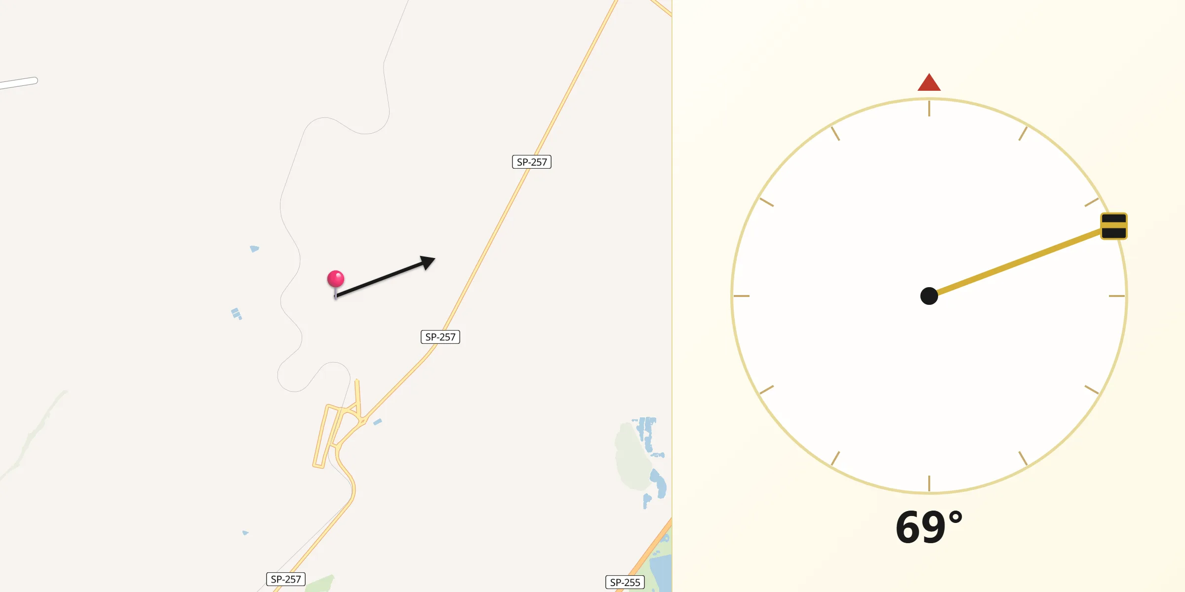 Direção da Qibla a partir de Santa Lúcia