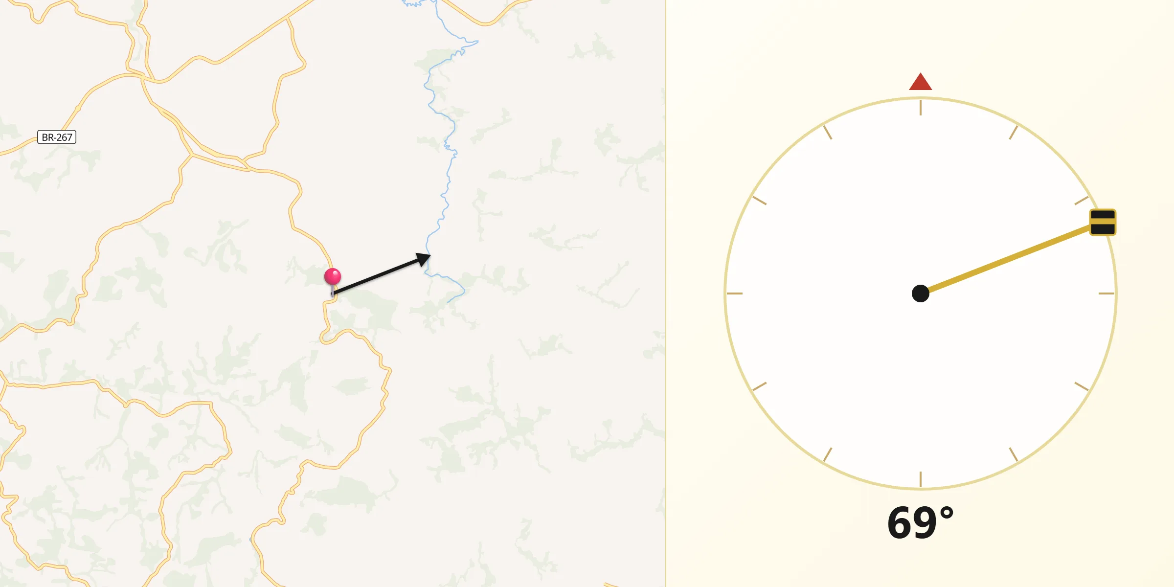 Direção da Qibla a partir de Campestre