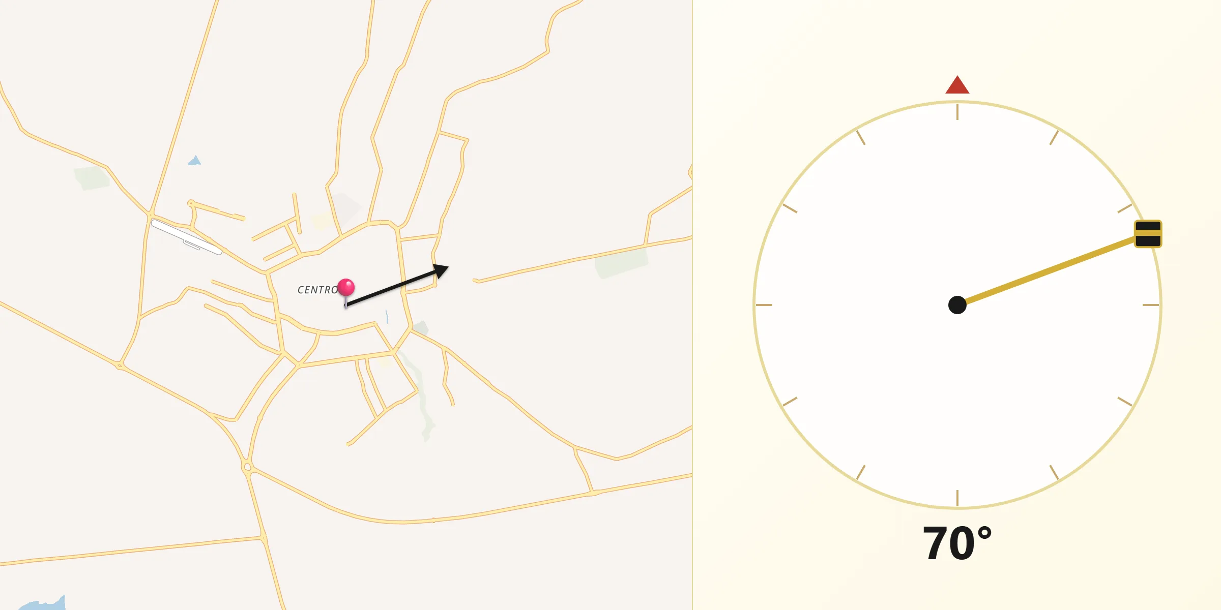Direção da Qibla a partir de Ibitinga